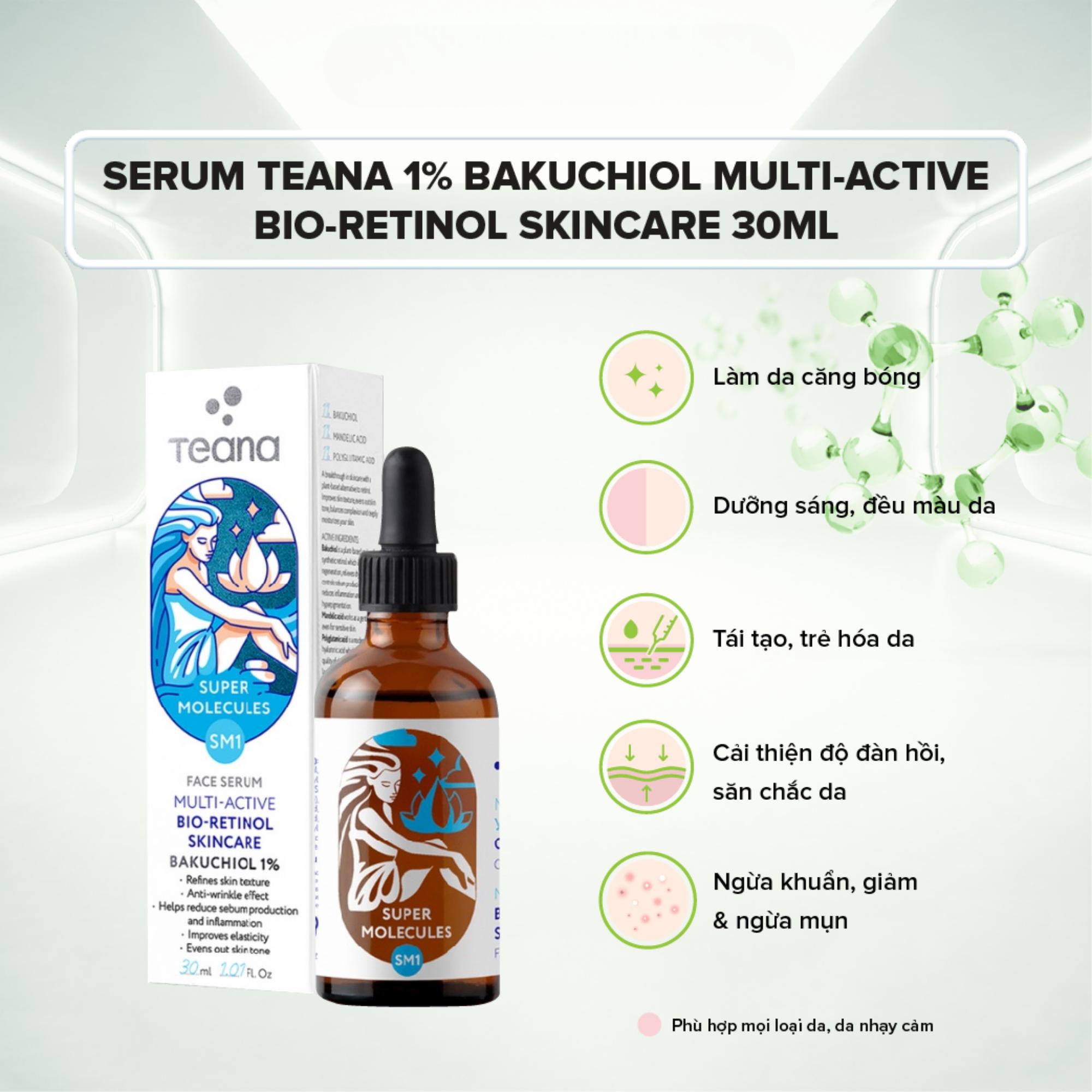 Serum Teana 1% Bakuchiol SM1 Super Molecules Multi-Active Bio-Retinol dưỡng ẩm, làm sáng và trẻ hóa da - 30ml - Image 3
