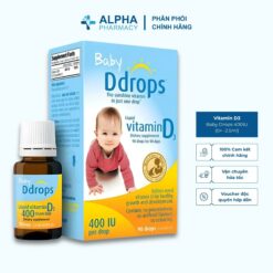 DDROPS Vitamin D3 Baby Drops 400IU Hỗ Trợ Xương Răng Chắc Khỏe, Tăng Đề Kháng Cho Trẻ Sơ Sinh 0+ - 2.5ml