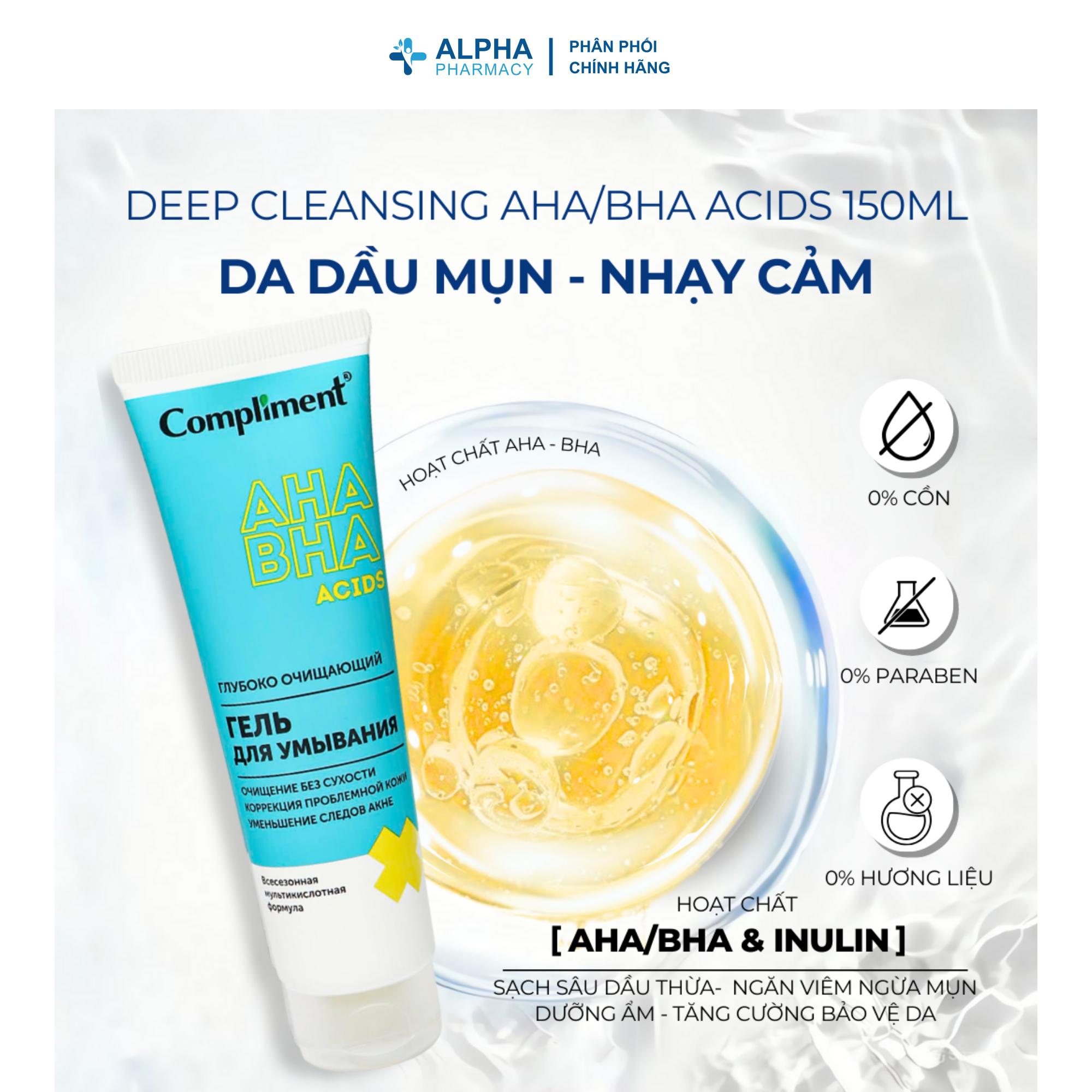 Sữa Rửa Mặt Compliment AHA BHA Acids Ph 5.5 Sạch Sâu, Giảm Mụn - 150ml - Image 3