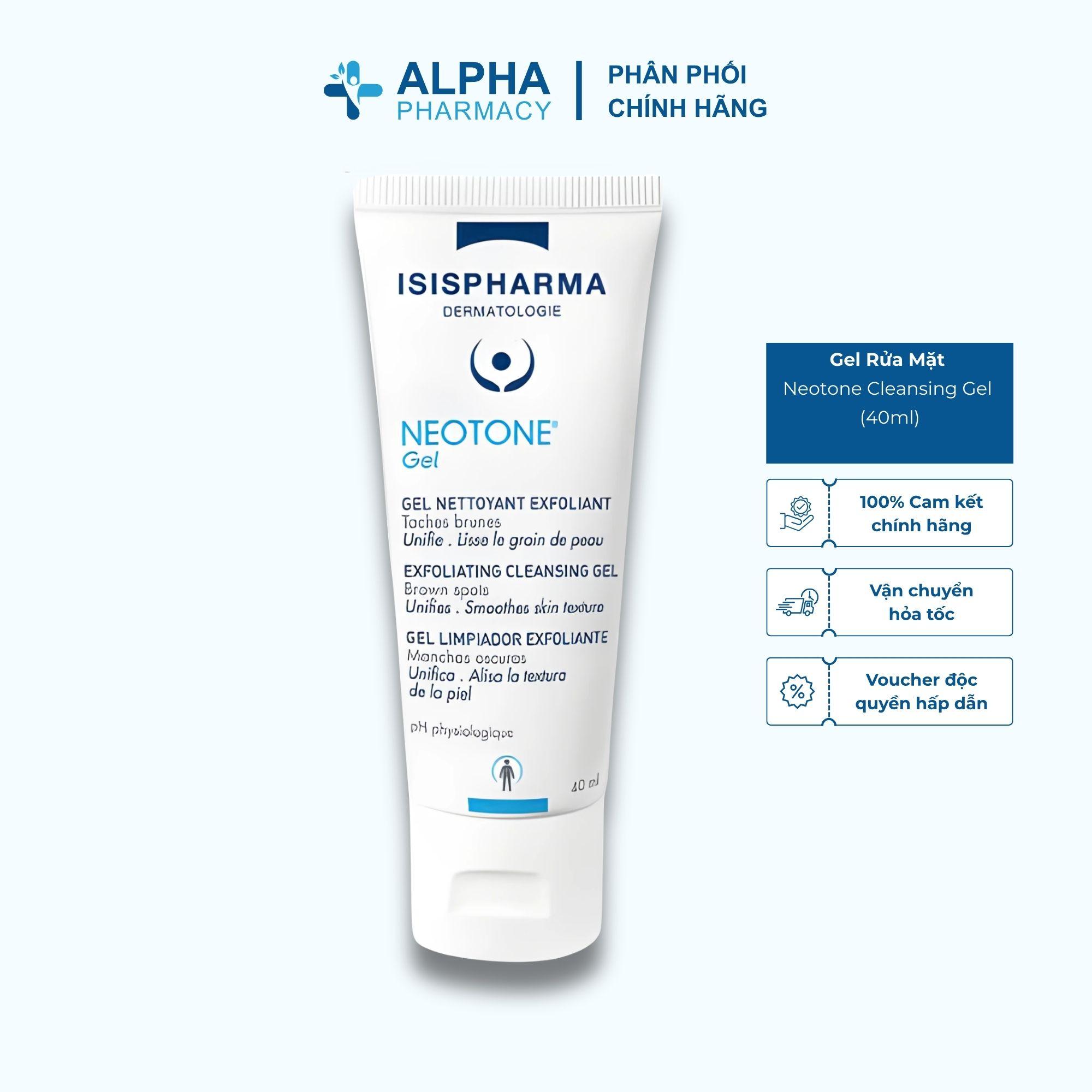 Gel Rửa Mặt Isis Pharma Neotone Cleansing Gel Làm Sáng Da – 40ml