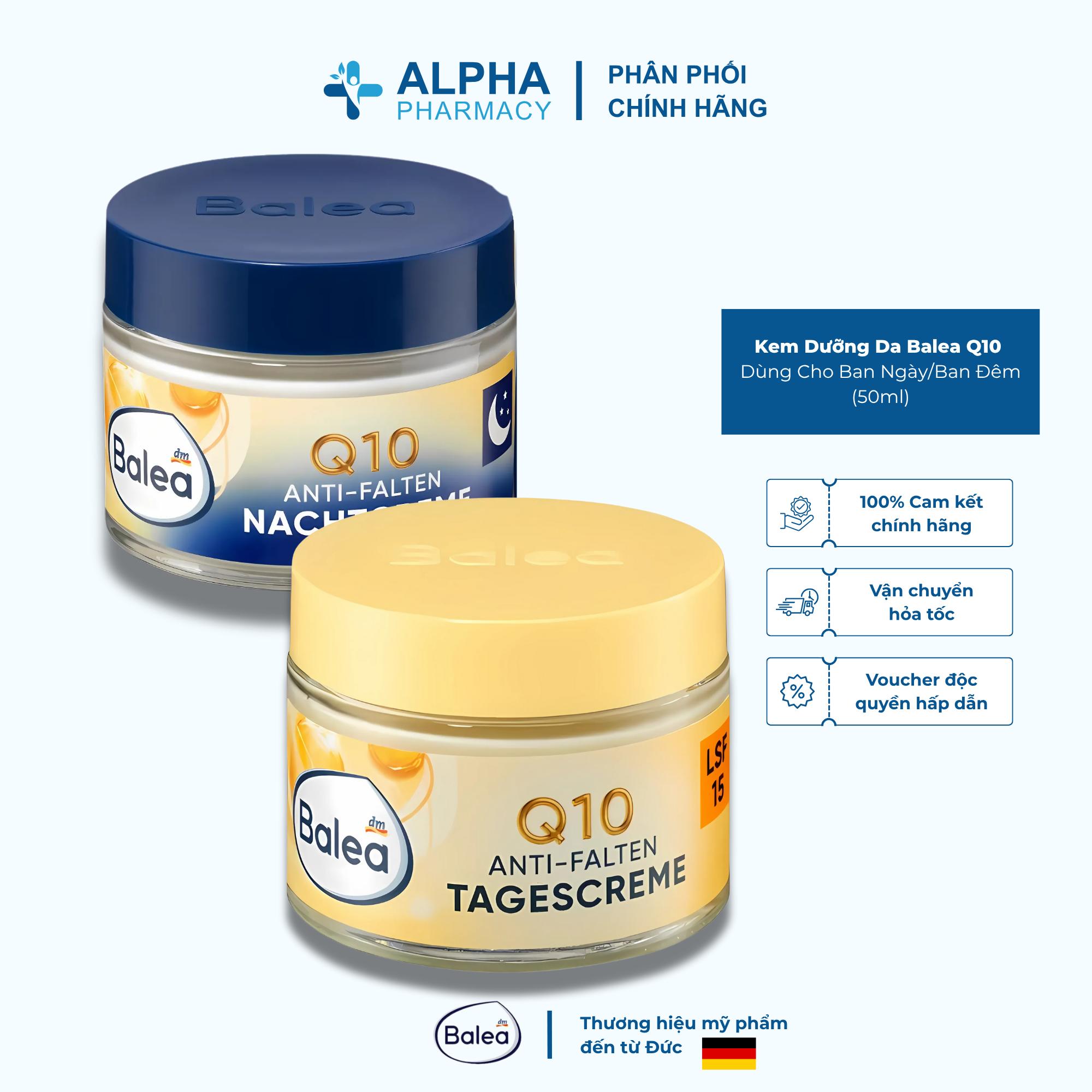 Kem Dưỡng Da Balea Q10 Chống Lão Hóa & Bảo Vệ Da 24h Dùng Cho Ban Ngày/Ban Đêm – 50ml