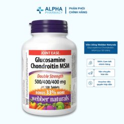 Viên Uống Glucosamine Chondroitin MSM Webber Naturals Hỗ Trợ Giảm Đau Do Viêm Và Thoái Hóa Khớp – Lọ 120 Viên