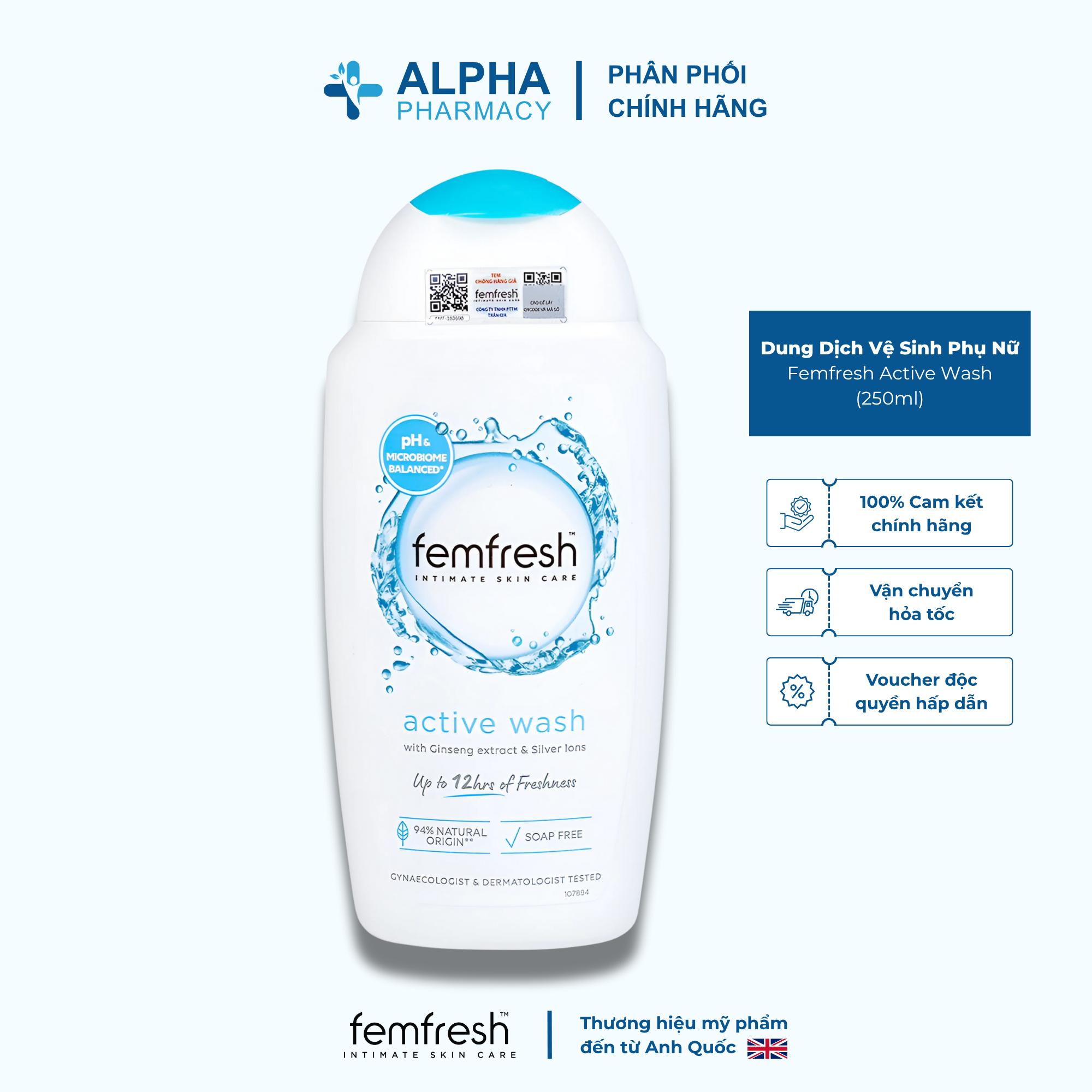 Dung Dịch Vệ Sinh Phụ Nữ Femfresh Active Wash Khử Mùi & Làm Sạch Năng Động – 250ml - Image 2