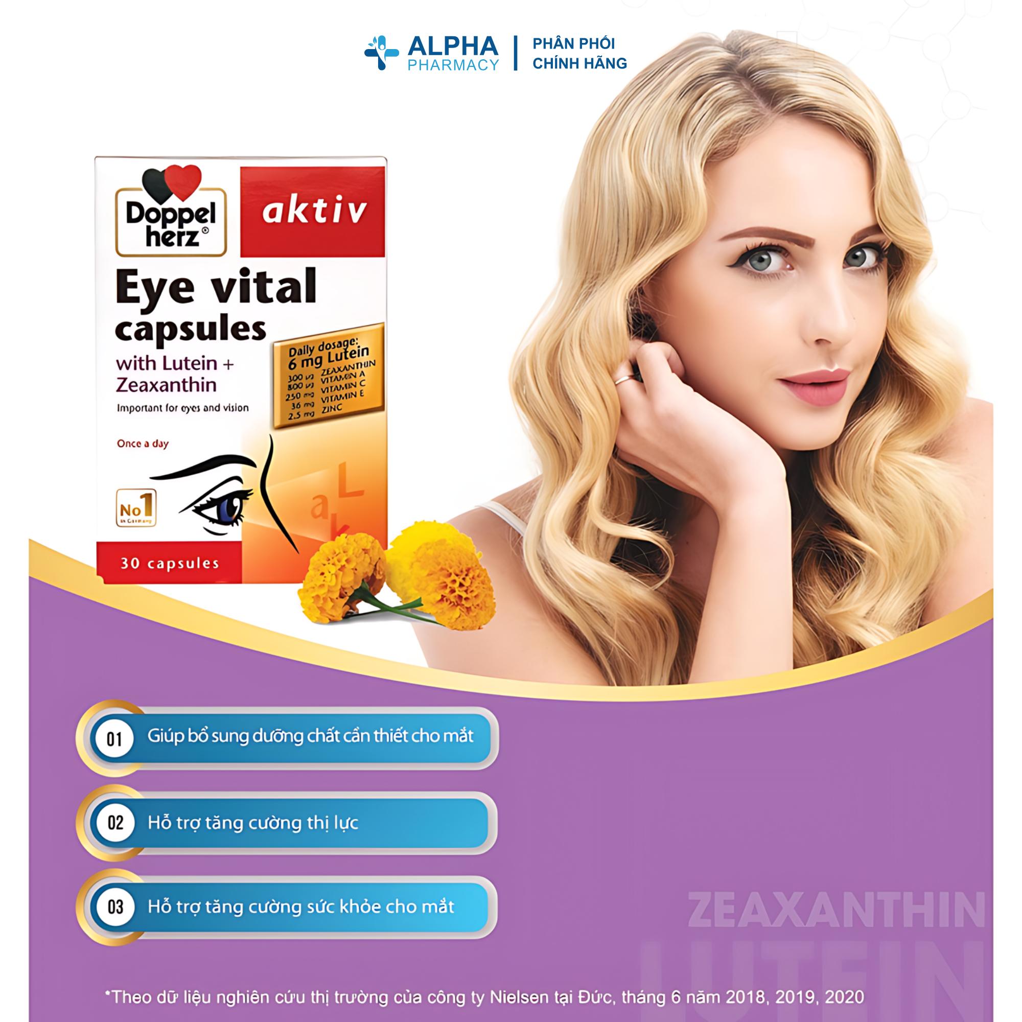 Viên Uống Doppelherz Eve Vital Chăm Sóc Sức Khỏe Đôi Mắt – Hộp 30 Viên - Image 3