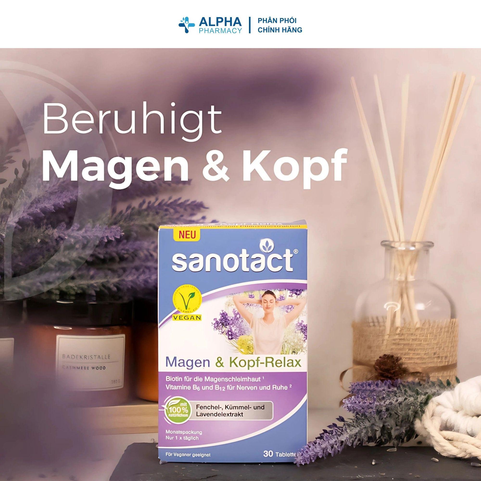 Viên Uống Hỗ Trợ Tiêu Hóa, Giảm Đầy Hơi Sanotact Magen & Kopf-Relax – Hộp 30 Viên - Image 3