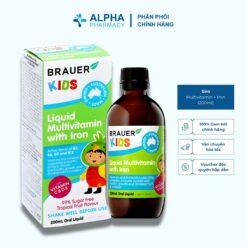 Siro Brauer Multivitamin + Iron Tăng Đề Kháng & Hỗ Trợ Sức Khỏe Cho Trẻ Từ 3 Tuổi+ – 200ml