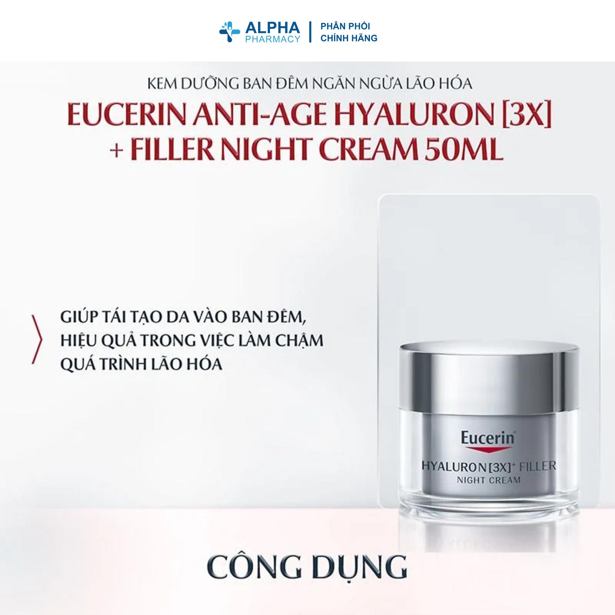Kem Dưỡng Đêm Eucerin Hyaluron 3X+ Filler Giảm Nếp Nhăn & Ngừa Lão Hoá – 50ml - Image 3