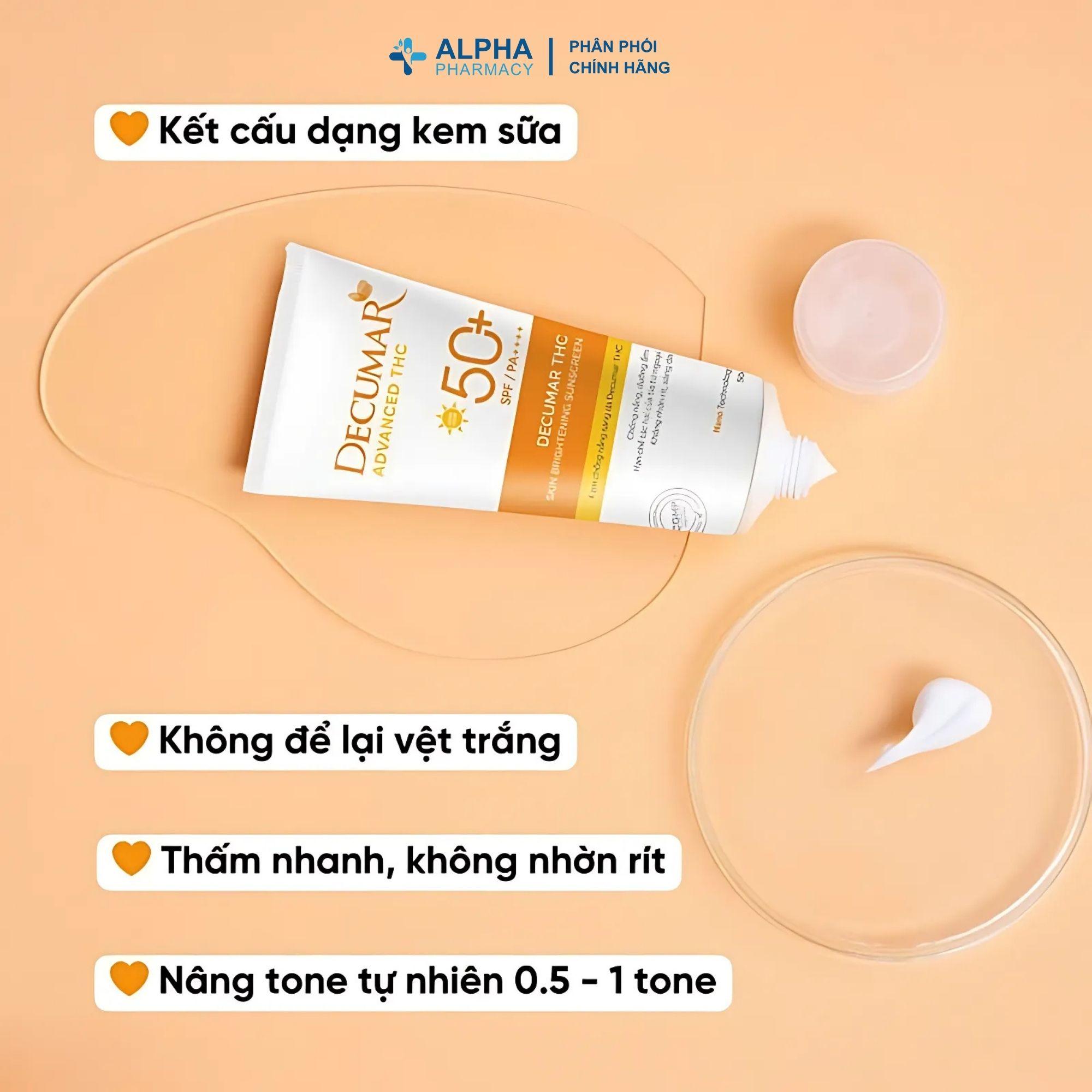 Kem Chống Nắng Decumar Nano THC Sáng Da, Kiểm Soát Dầu - 50g - Image 3