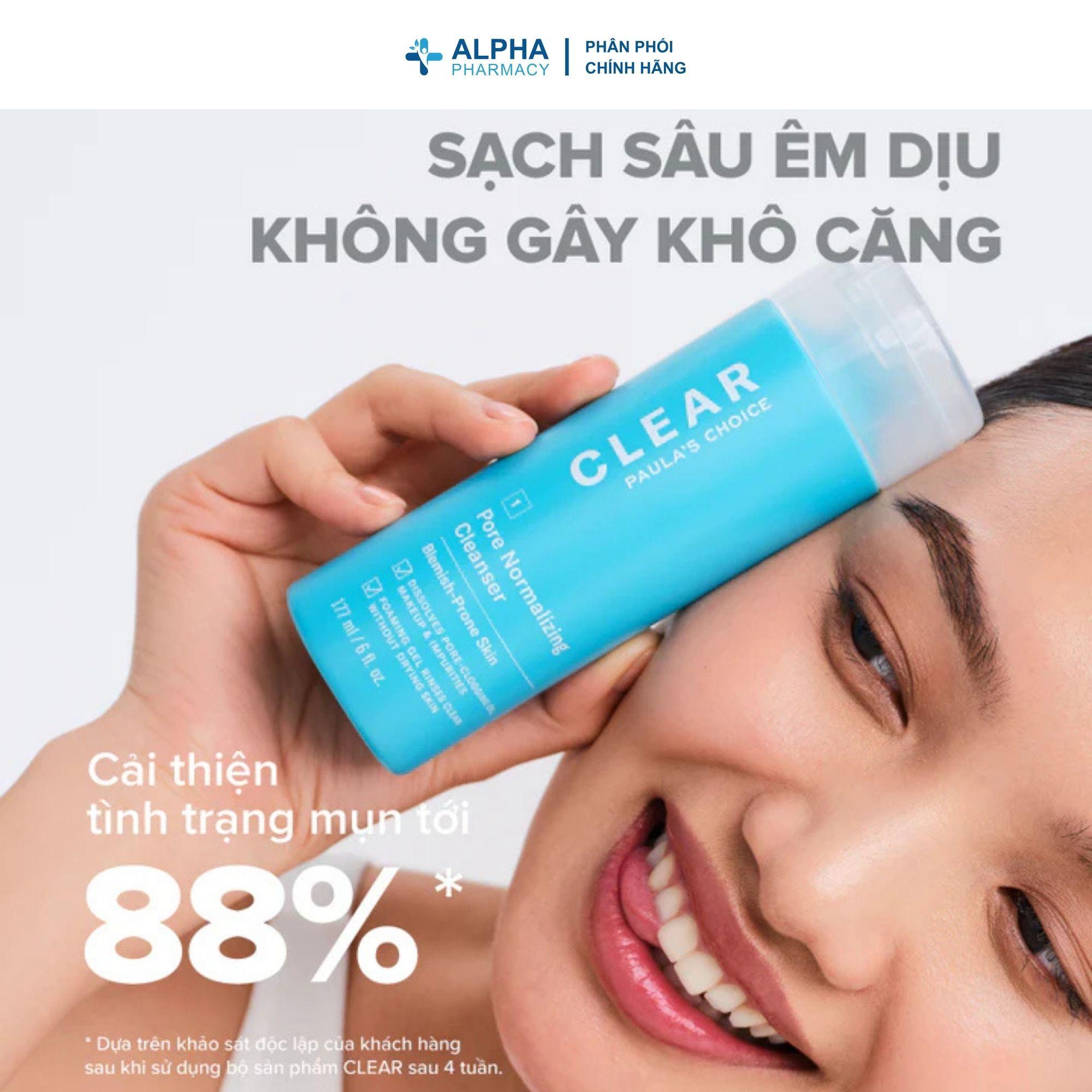 Sữa Rửa Mặt Paula's Choice Clear Pore Normalizing Cleanser Hạn Chế Mụn, Se Khít Lỗ Chân Lông - 177ml - Image 4