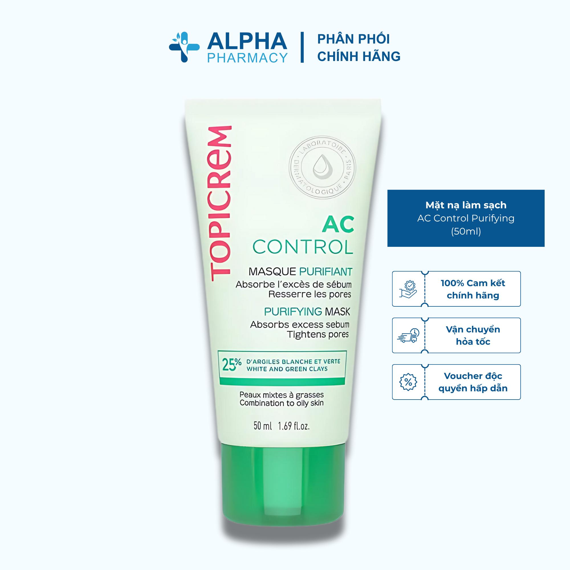 Mặt Nạ Làm Sạch Da Topicrem AC Control Purifying Mask Cho Da Dầu, Da Hỗn Hợp Và Da Mụn - 50ml