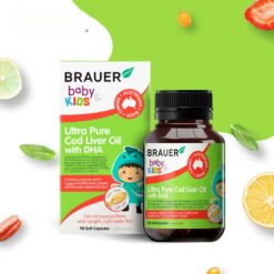 Alternative view of Dầu Gan Cá Tuyết Brauer Ultra Pure Cod Liver Oil + DHA Hỗ Trợ Xương & Miễn Dịch Cho Trẻ Từ 1 Tuổi+ - 90 viên