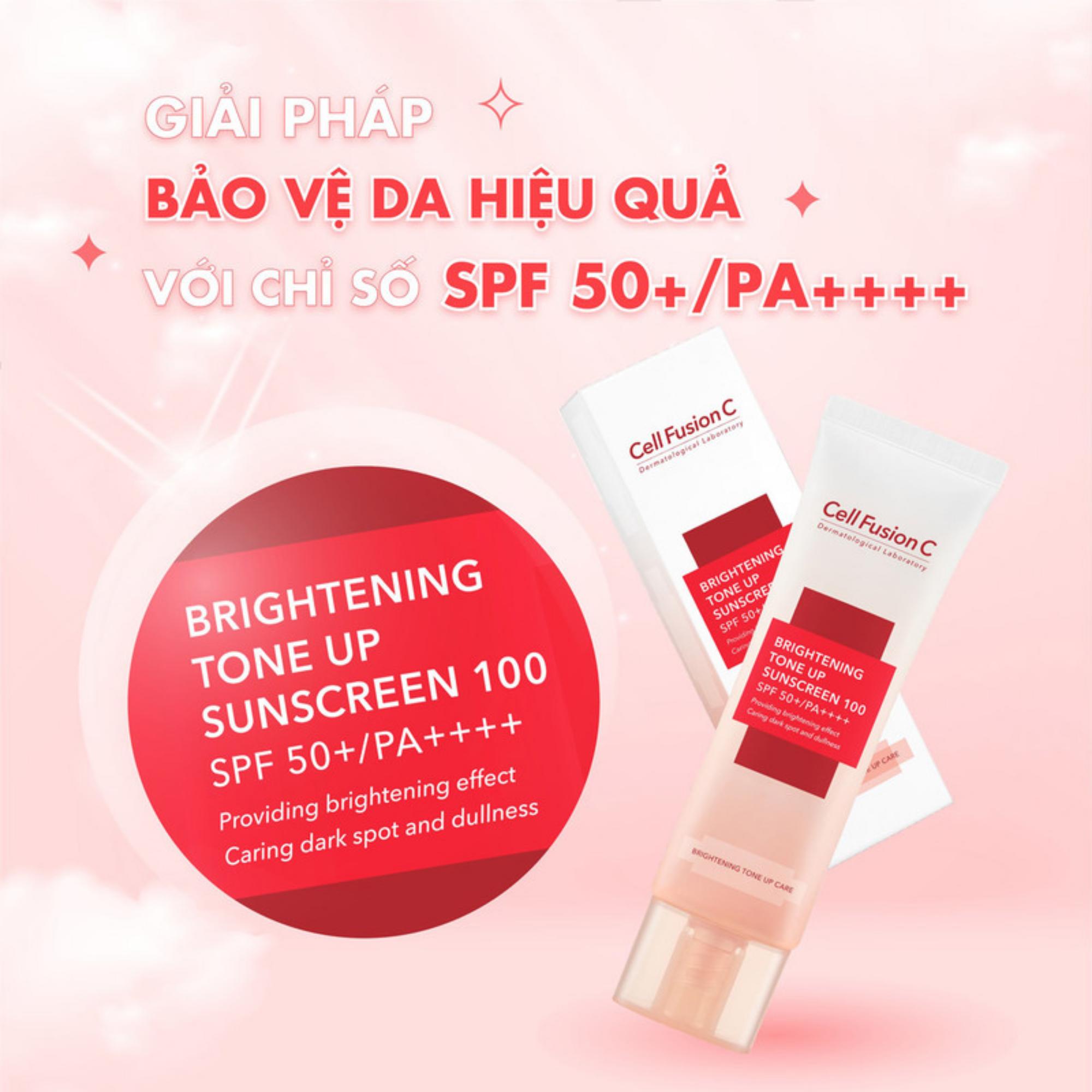 Kem Chống Nắng Cell Fusion C Tone Up Care Sunscreen 100 SPF50+/PA++++ – 50ml (Hồng) - Image 3