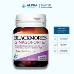 Viên Uống Ginkgo Forte Blackmores Bạch Quả Tăng Tuần Hoàn Máu Não & Hỗ Trợ Giảm Triệu Chứng Tiền Đình - Lọ 40 Viên