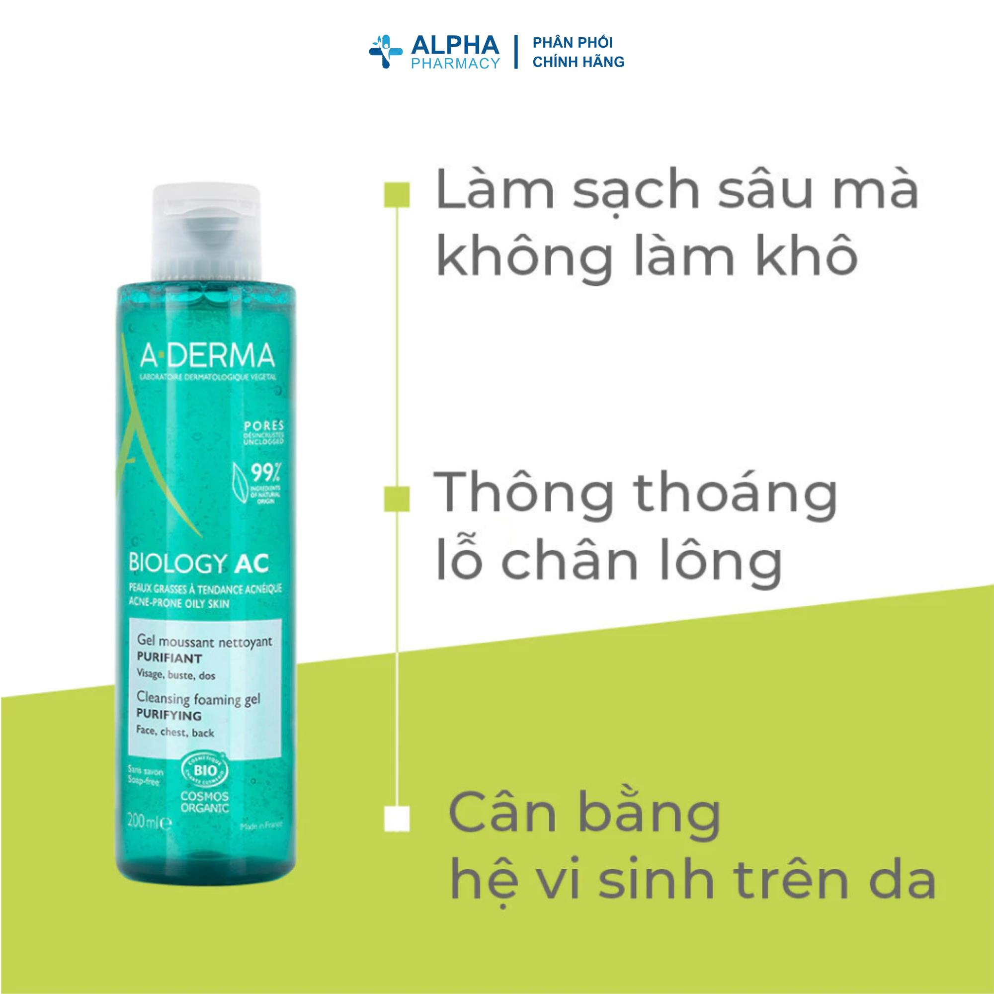Gel Rửa Mặt Dịu Nhẹ Dành Cho Da Dầu Mụn A-Derma Biology AC Cleansing Foam Gel - 100ml/200ml - Image 4