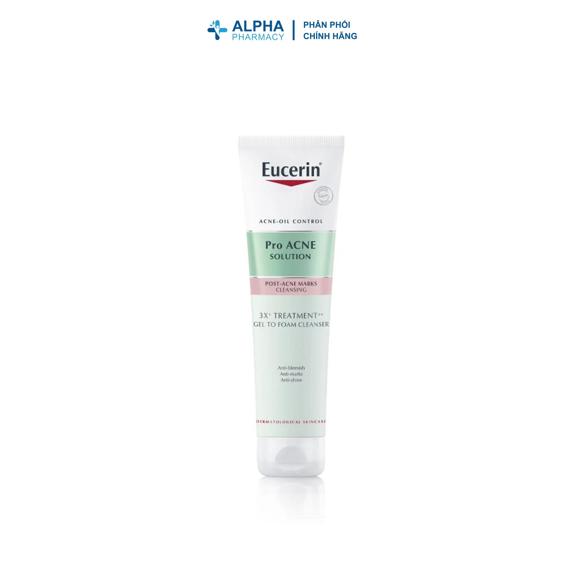 Gel Rửa Mặt Eucerin ProACNE 3X Treatment Gel To Foam Cleanser Làm Sạch Sâu & Giảm Mụn – 75ml/150ml/400ml - Image 6