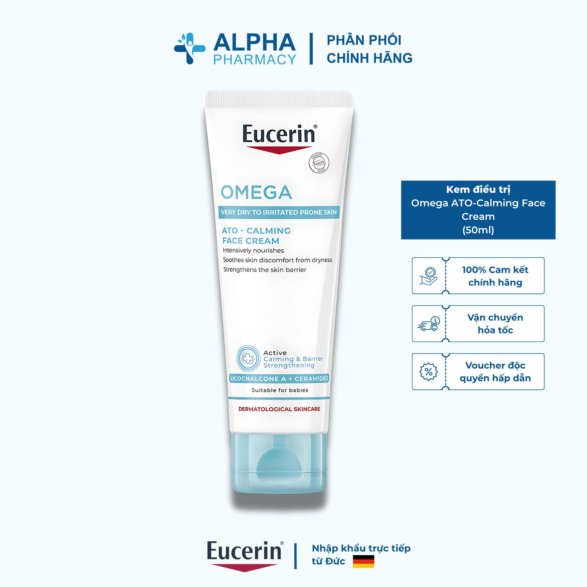 Kem Dưỡng Phục Hồi Eucerin Da Omega ATO-Calming Face Cream Làm Dịu & Nuôi Dưỡng Da Nhạy Cảm - 50ml