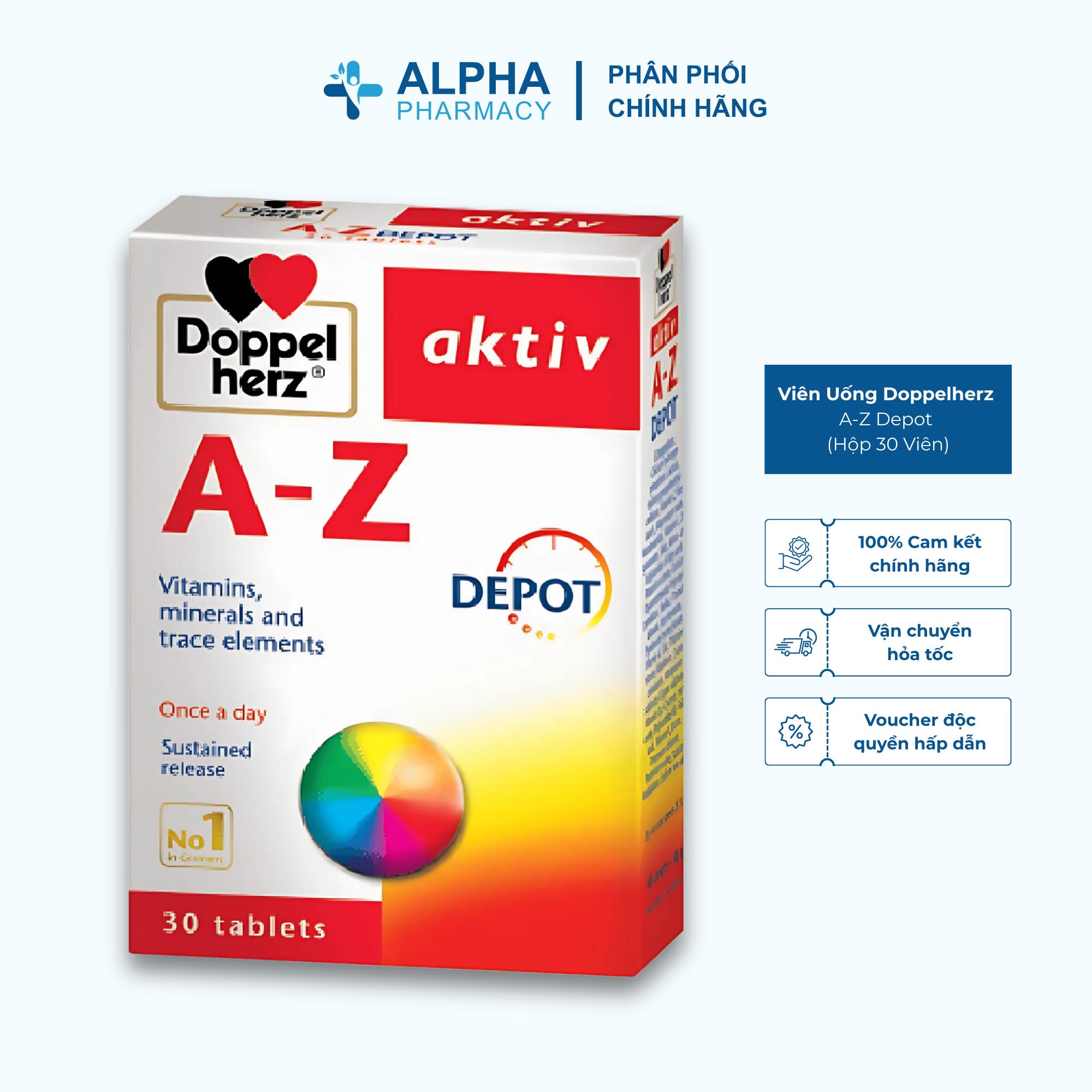 Viên Uống Doppelherz A-Z Depot Bổ Sung 25 Vitamin Và Khoáng Chất – Hộp 30 Viên