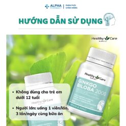Alternative view of Viên Uống Ginkgo Biloba 2000 Healthy Care Bạch Quả Tăng Cường Trí Nhớ & Tập Trung - Lọ 100 Viên