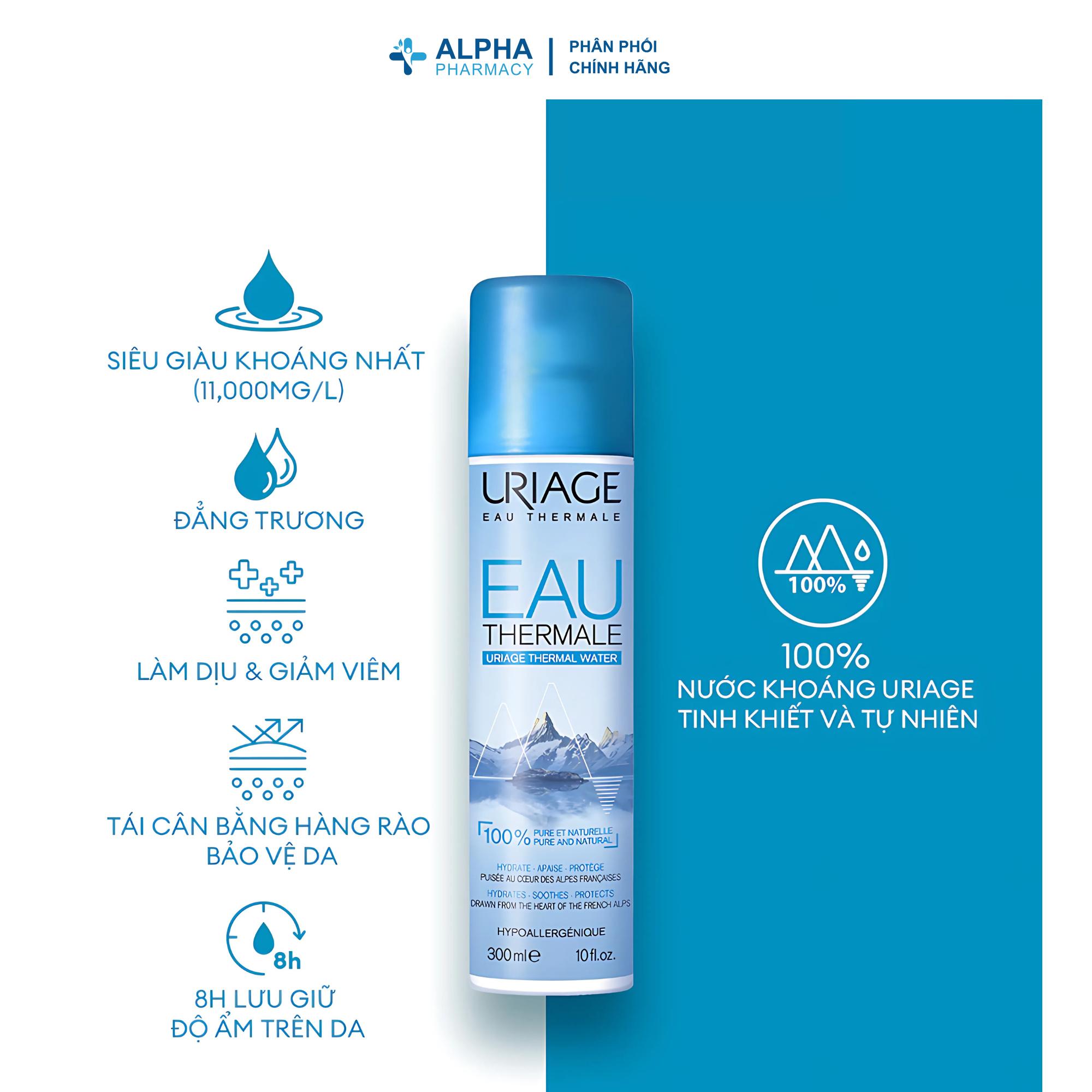 Xịt Khoáng Uriage Thermal Water Làm Dịu & Dưỡng Ẩm Da – 50ml/150ml/300ml - Image 3