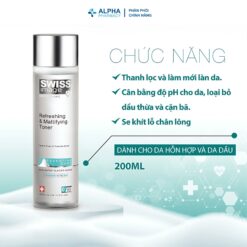 Alternative view of Nước Cân Bằng Swiss Image Refreshing & Mattifying Toner Cho Da Hỗn Hợp Dầu Mụn – 200ml