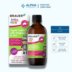 Siro Brauer Liquid Calcium + Magnesium & Zinc Hỗ Trợ Xương Răng Chắc Khỏe Cho Trẻ Từ 1 Tuổi+ – Hộp 200ml