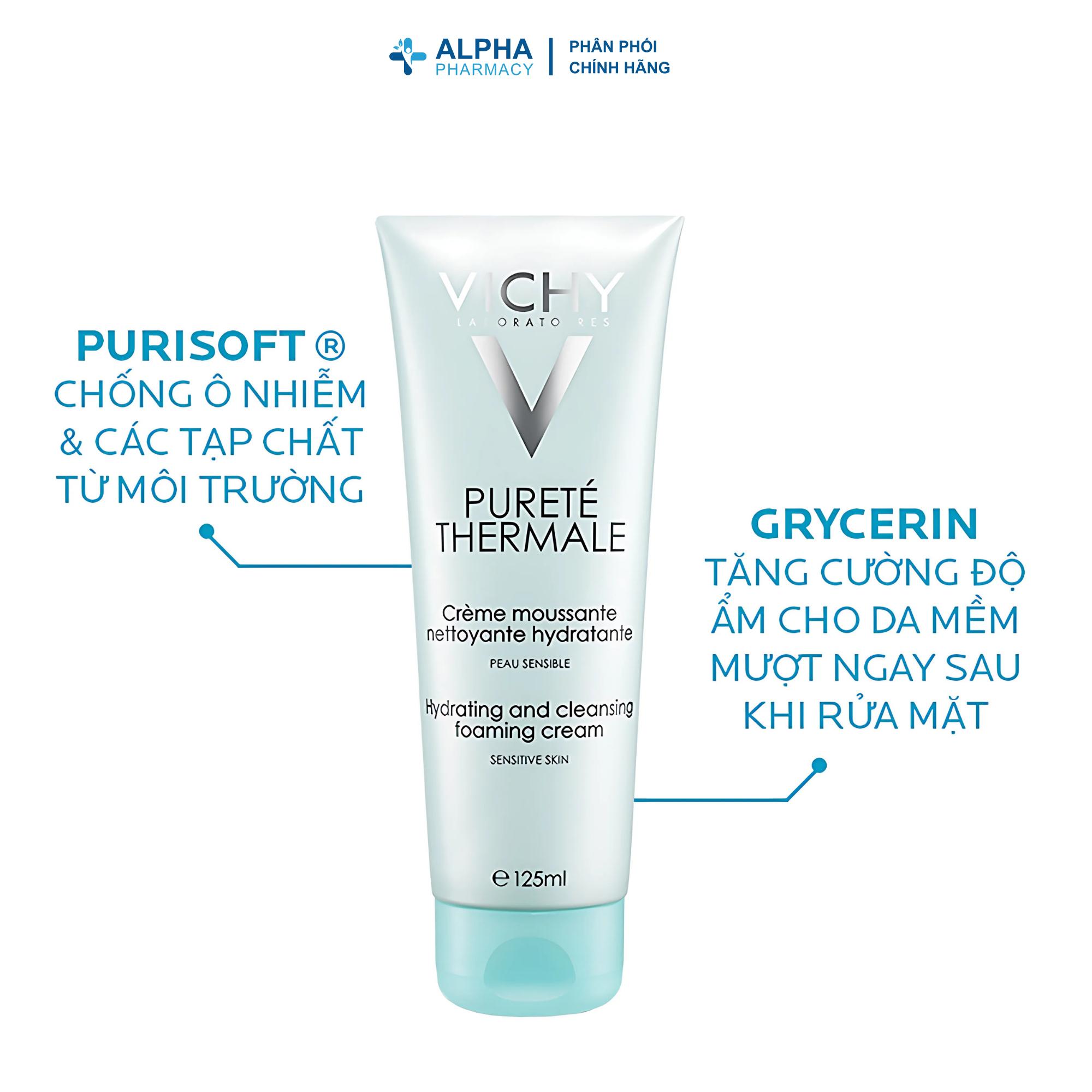 Sữa Rửa Mặt Vichy Pureté Thermale Foaming Cream Làm Sạch & Cấp Ẩm Dạng Tạo Bọt – 125ml - Image 3