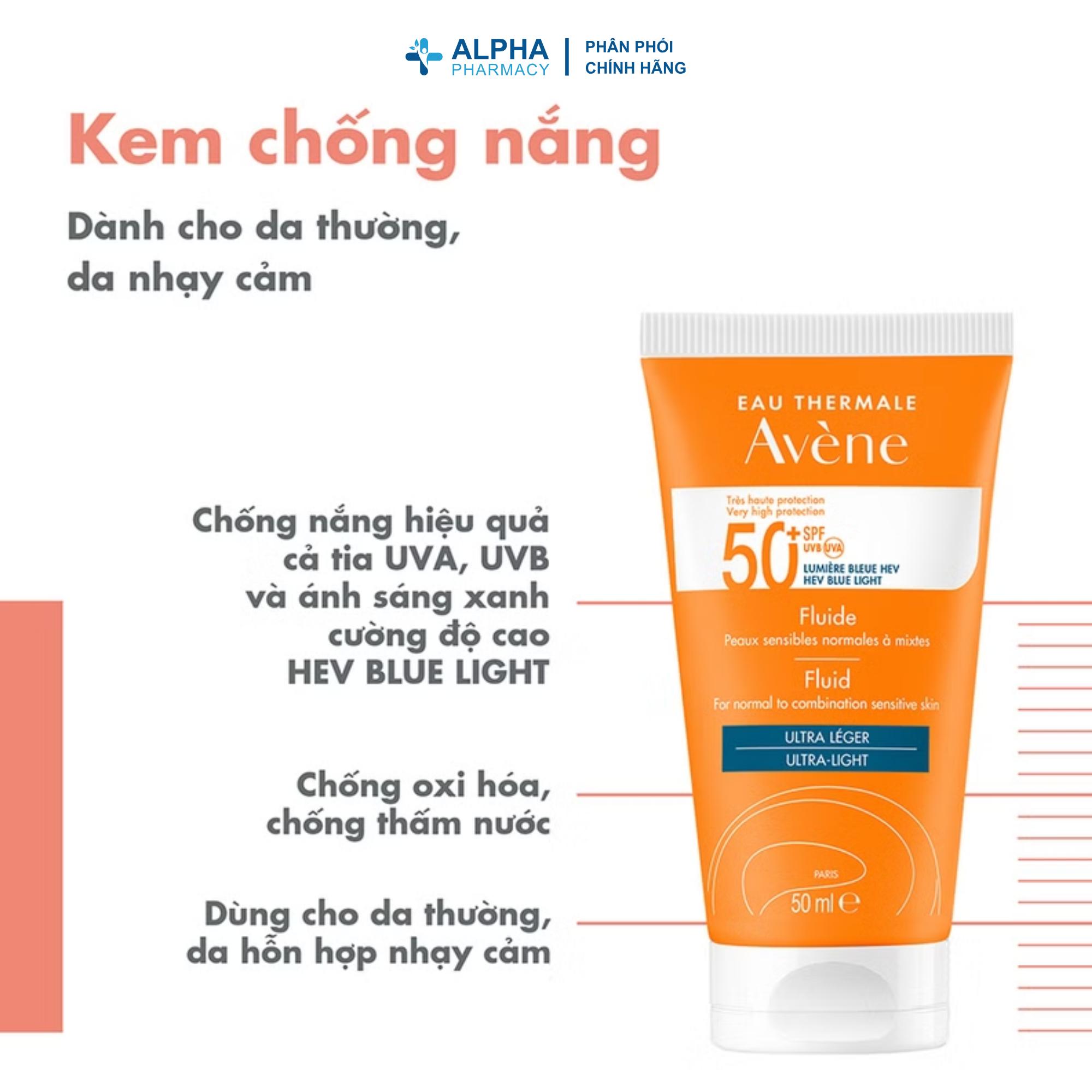 Sữa Chống Nắng Quang Avene Very High Protection Fluid SPF50+ Blue Light Bảo vệ Phổ Rộng Cho Da Thường, Da Hỗ Hợp - 50ml - Image 3