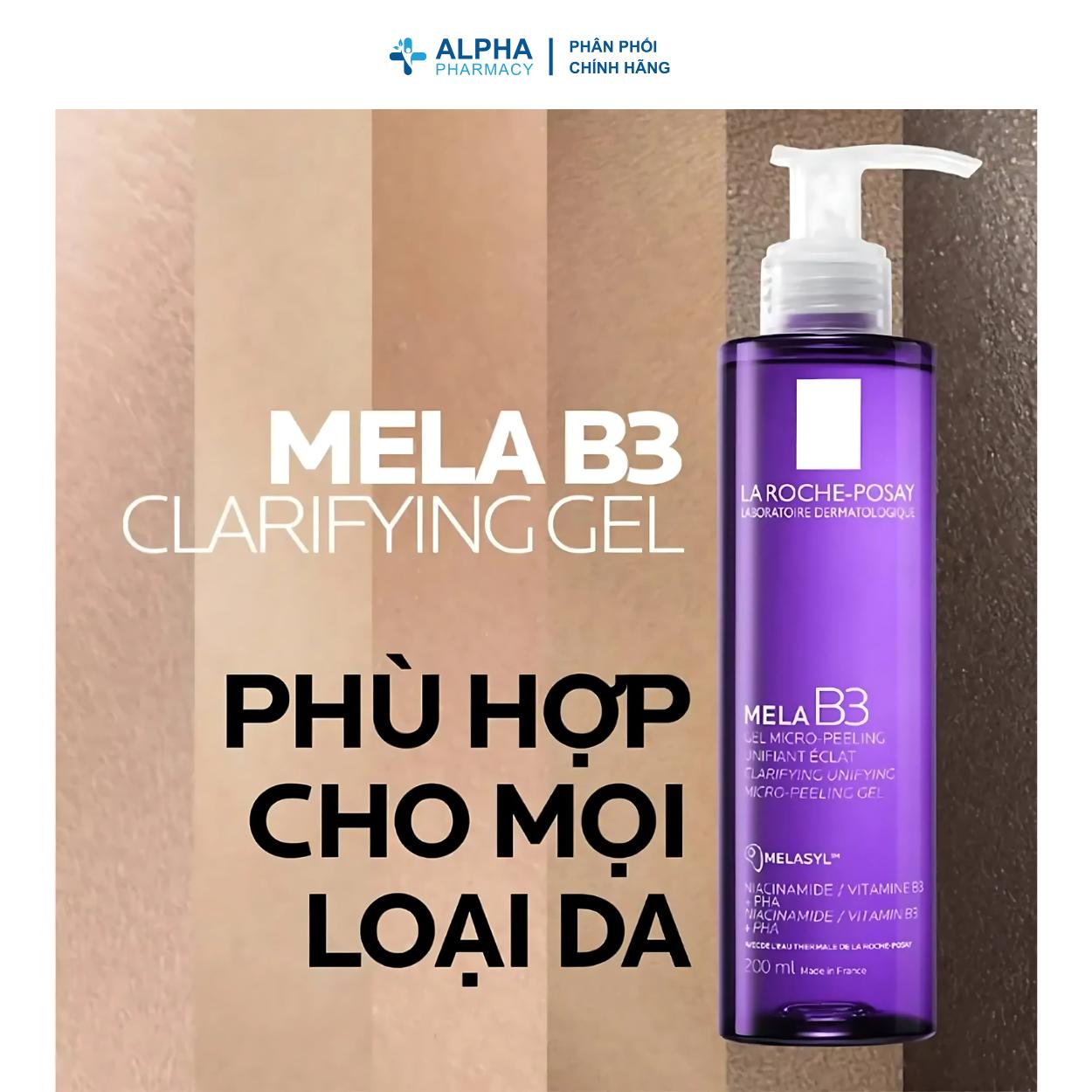 Sữa Rửa Mặt Mờ Thâm Sáng Da La Roche-Posay Mela B3 Clarifying Micro-Peeling Gel - 200ml - Image 4