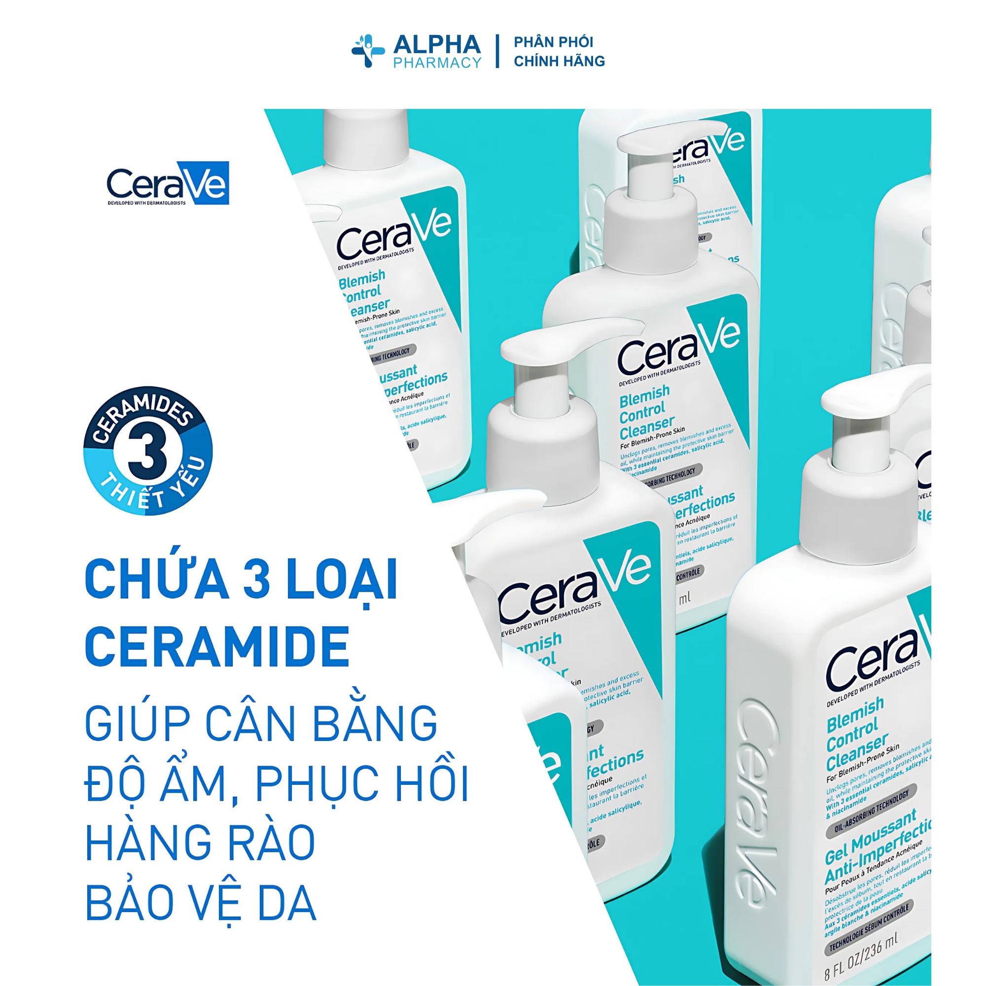 Sữa Rửa Mặt Cerave Blemish Control Cleanser Giảm Mụn & Không Gây Khô Da - 88ml/236ml/473ml - Image 2