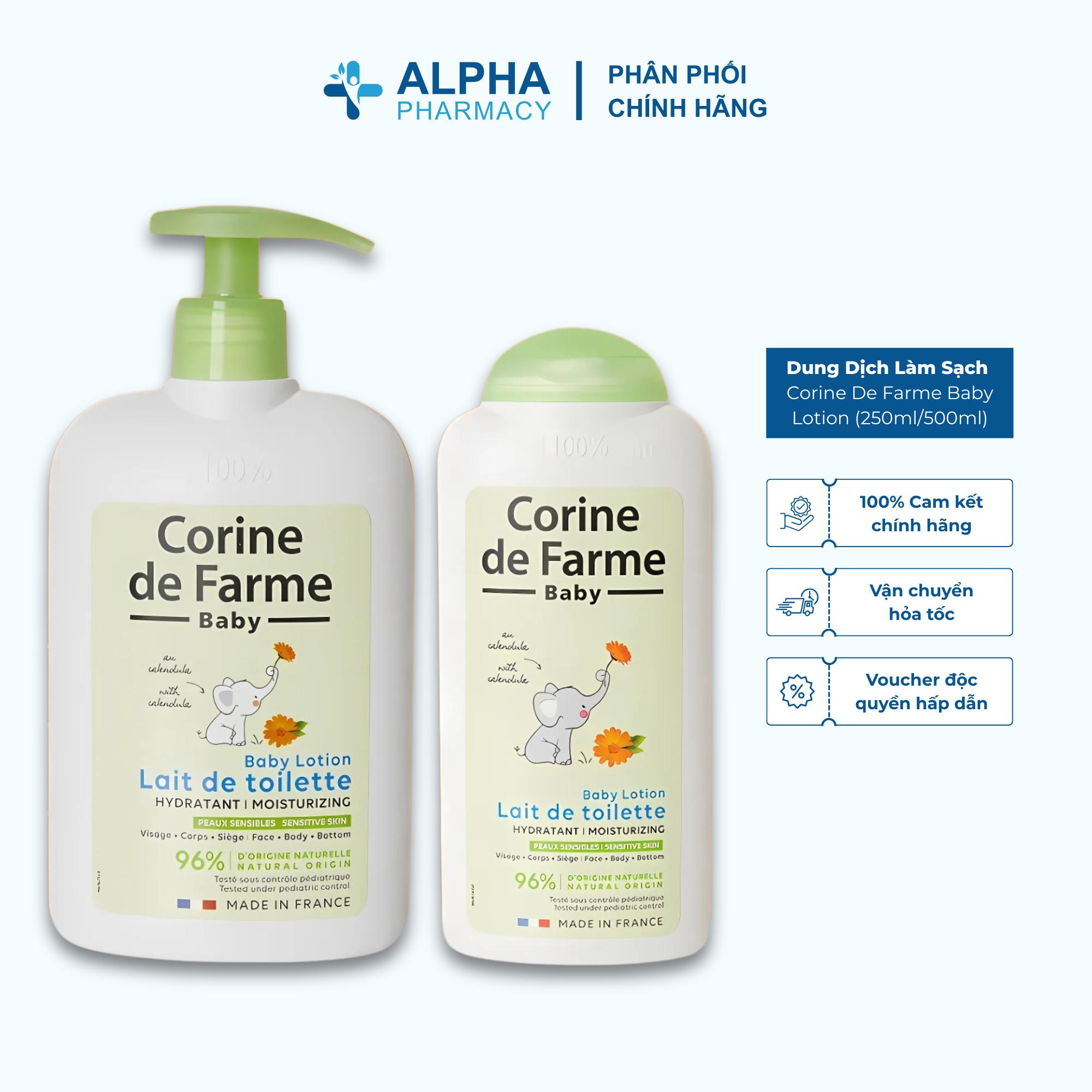 Dung Dịch Làm Sạch Corine De Farme Baby Lotion Không Cần Rửa Lại Với Nước – 250ml/500ml