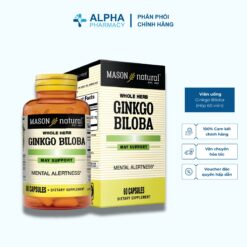 Viên Uống Bổ Sung Mason Ginkgo Biloba Hỗ Trợ Tăng Cường Tuần Hoàn Máu Não, Cải Thiện Trí Nhớ