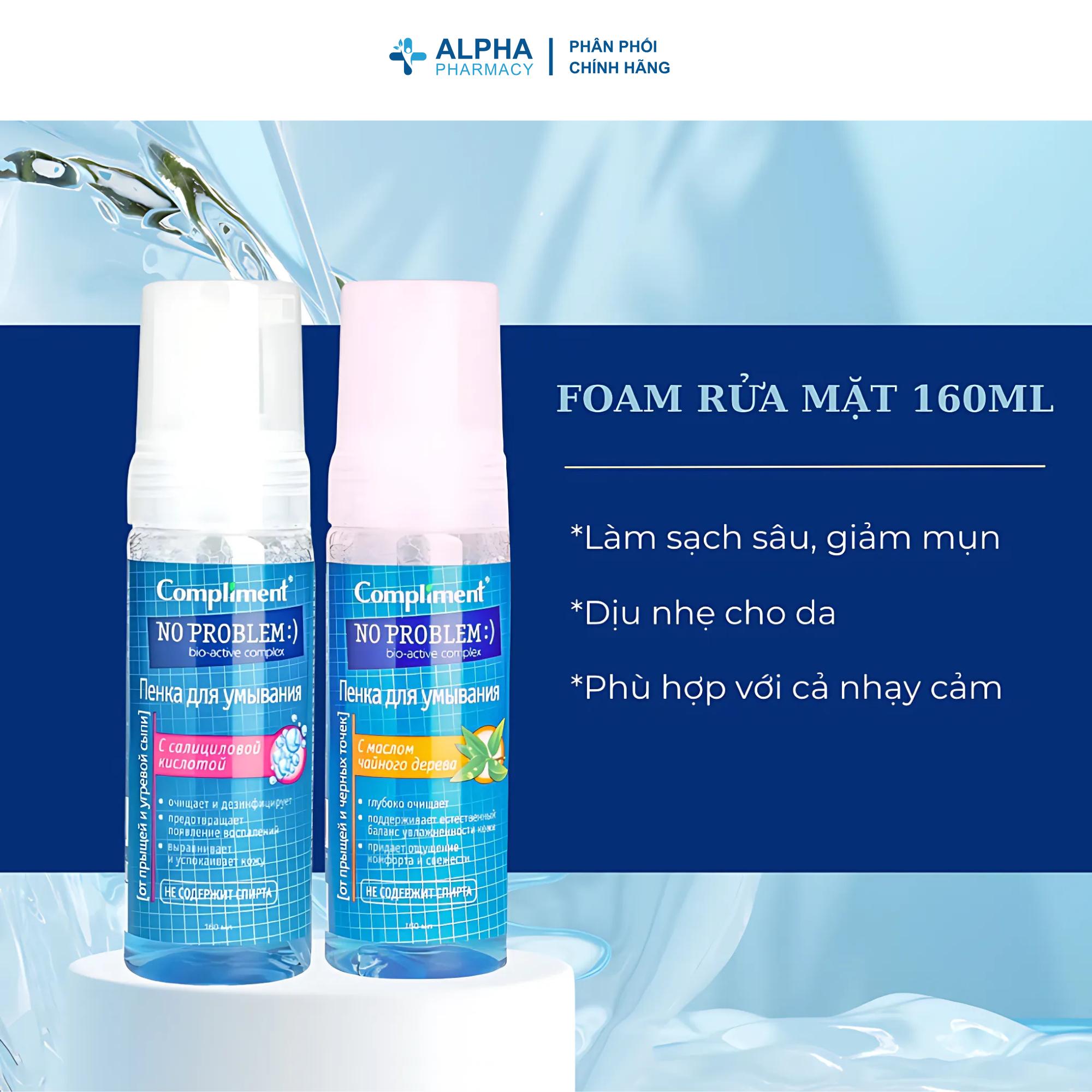 Foam Rửa Mặt Compliment No Problem Hỗ Trợ Giảm Mụn - 160ml - Image 3