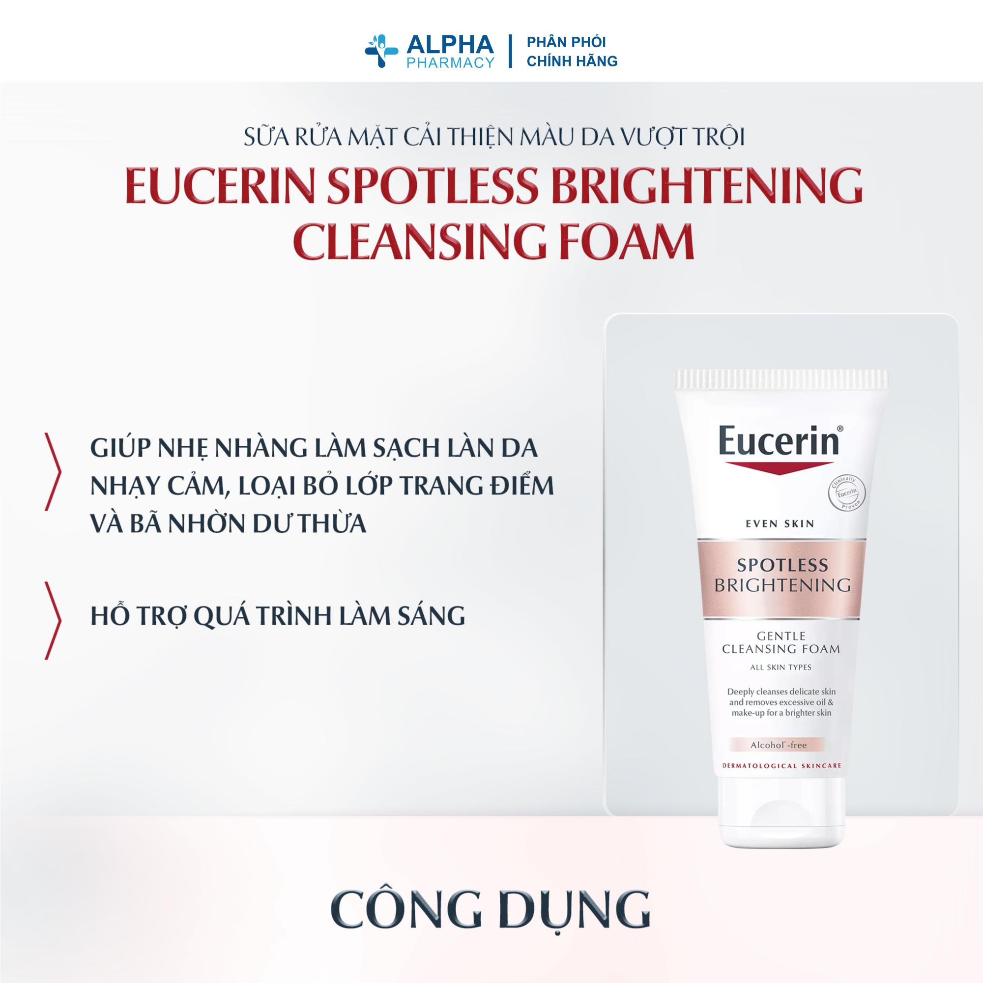 Sữa Rửa Mặt Tạo Bọt Eucerin Spotless Brightening Gentle Cleansing Foam - 50ml/150ml - Image 5