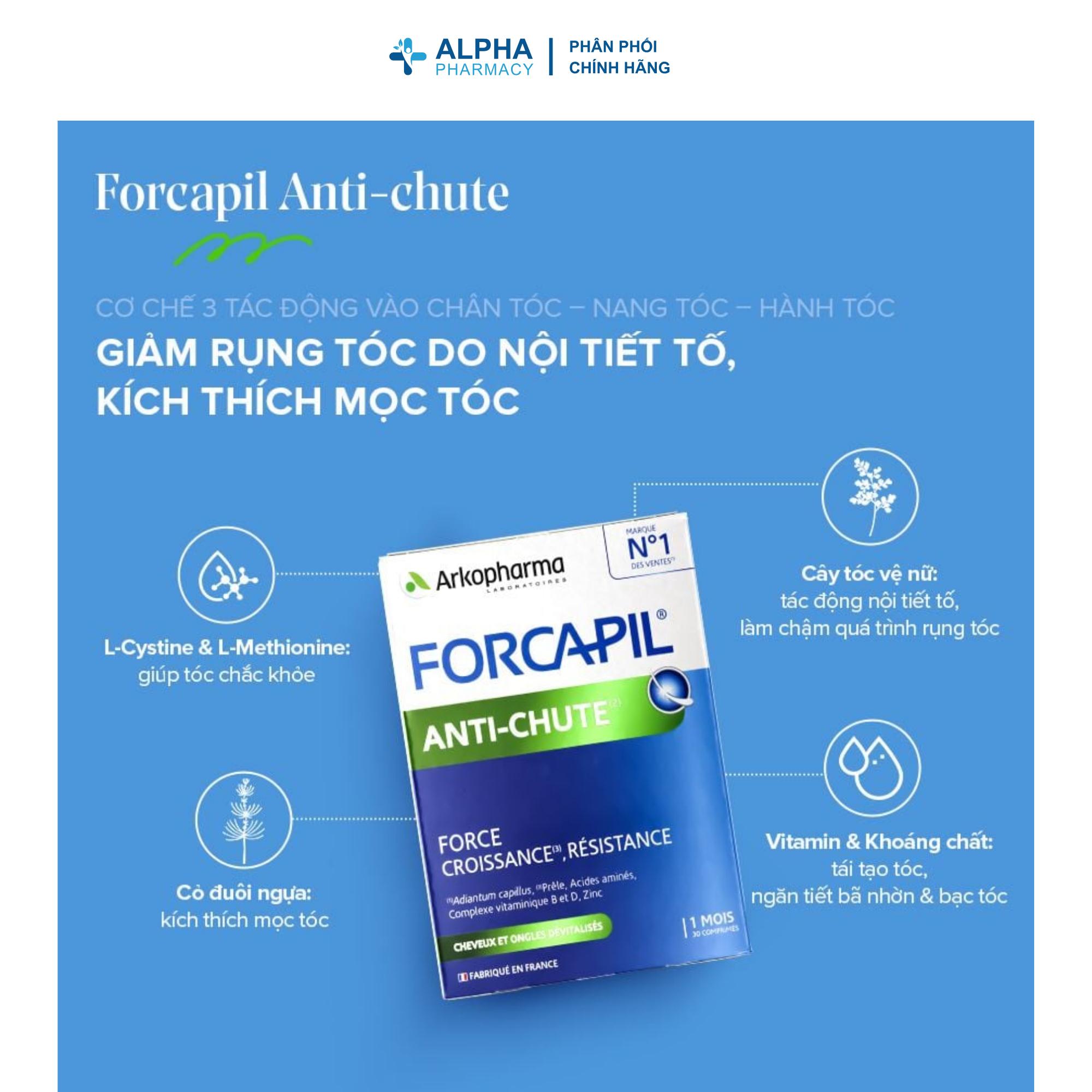 Viên Uống Arkopharma Forcapil Anti-Chute Giảm Rụng, Kích Thích Mọc Tóc – Hộp 30 Viên - Image 5