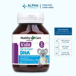 Viên Uống Kids High Strength DHA Healthy Care Bổ Sung DHA Cho Trẻ Từ 4 Tháng+ - Lọ 60 Viên