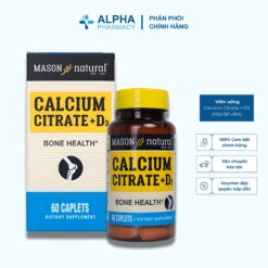 Viên Uống Bổ Sung Mason Natural Calcium Citrate + D3 Hỗ Trợ Xương Chắc Khỏe, Ngừa Loãng Xương