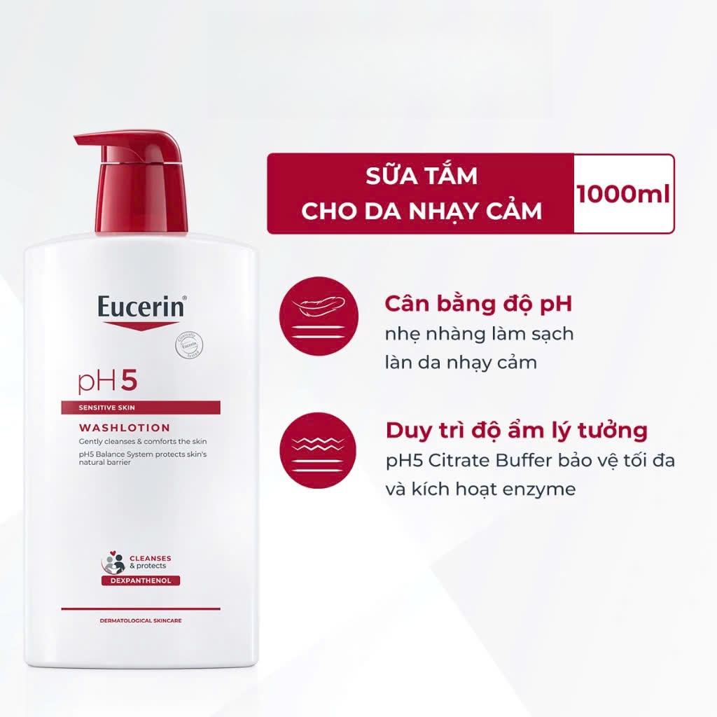 Sữa Tắm Dịu Nhẹ Eucerin pH5 Washlotion Cho Da Nhạy Cảm 1000ml - Image 6