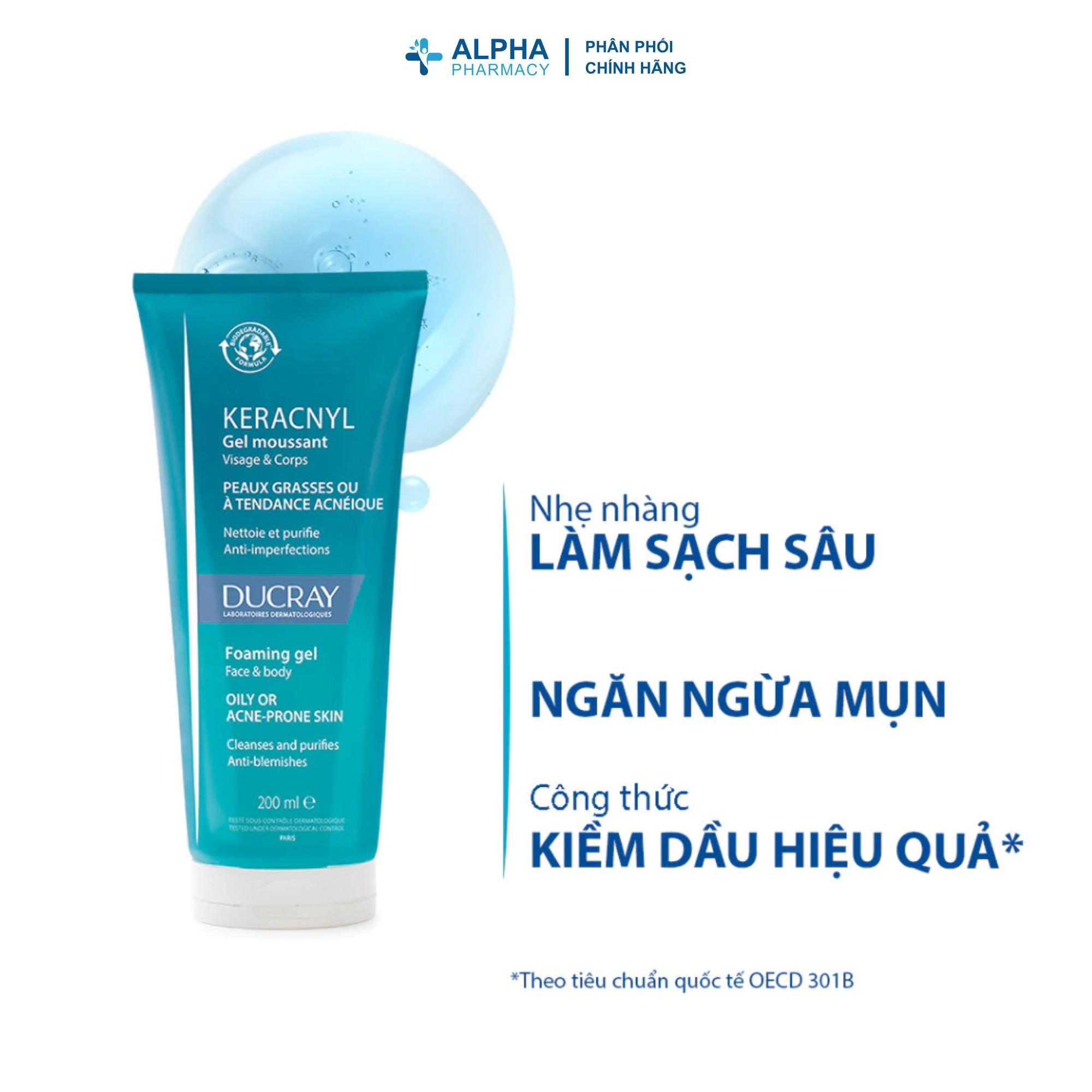 Gel Ducray Keracnyl Foaming Giúp Làm Sạch Cho Da Nhờn, Mụn - 200ml - Image 3
