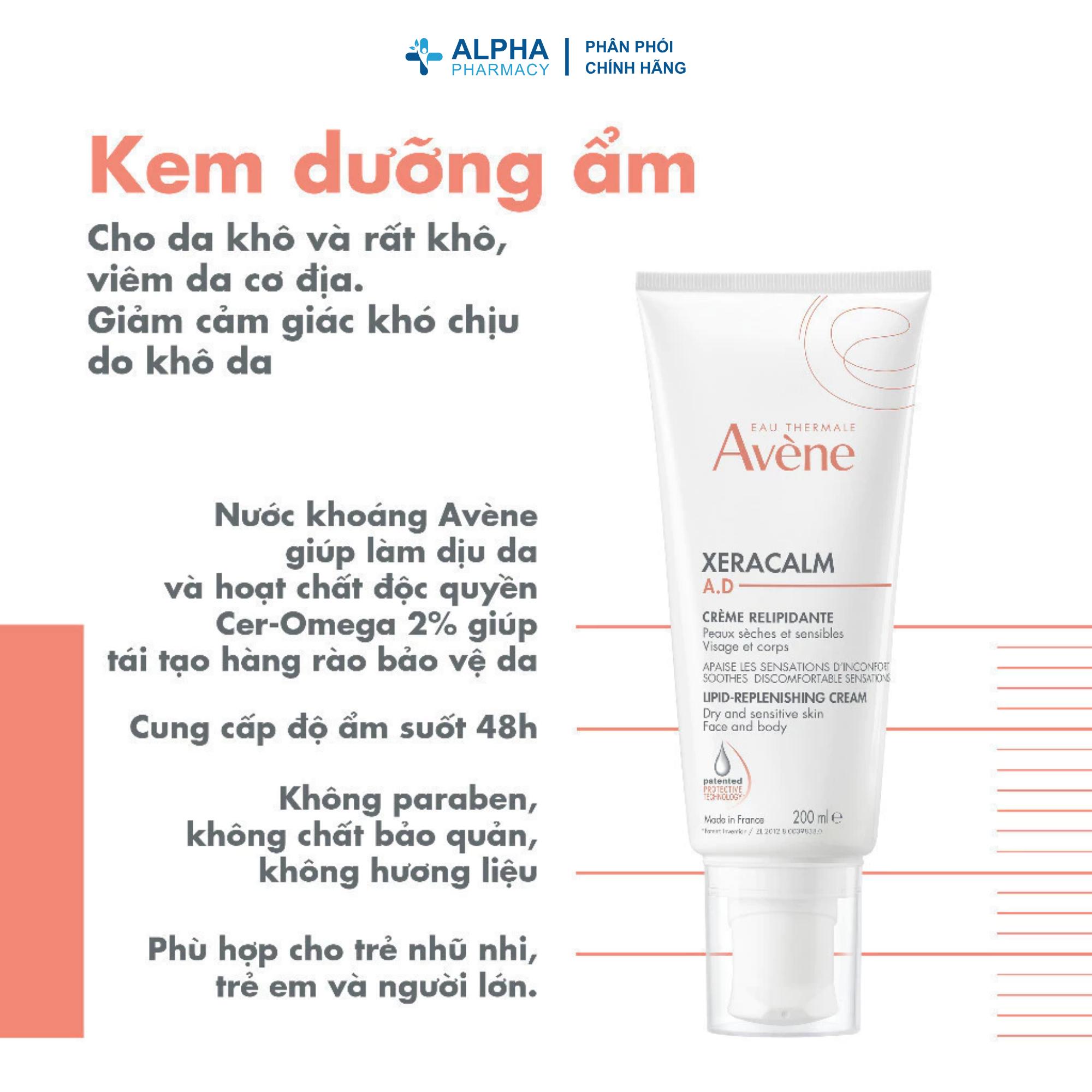 Kem Dưỡng Ẩm Avene Xeracalm A.D Lipid - Replenishing Chuyên Sâu Dành Cho Da Khô Và Da Nhạy Cảm - 200ml - Image 3