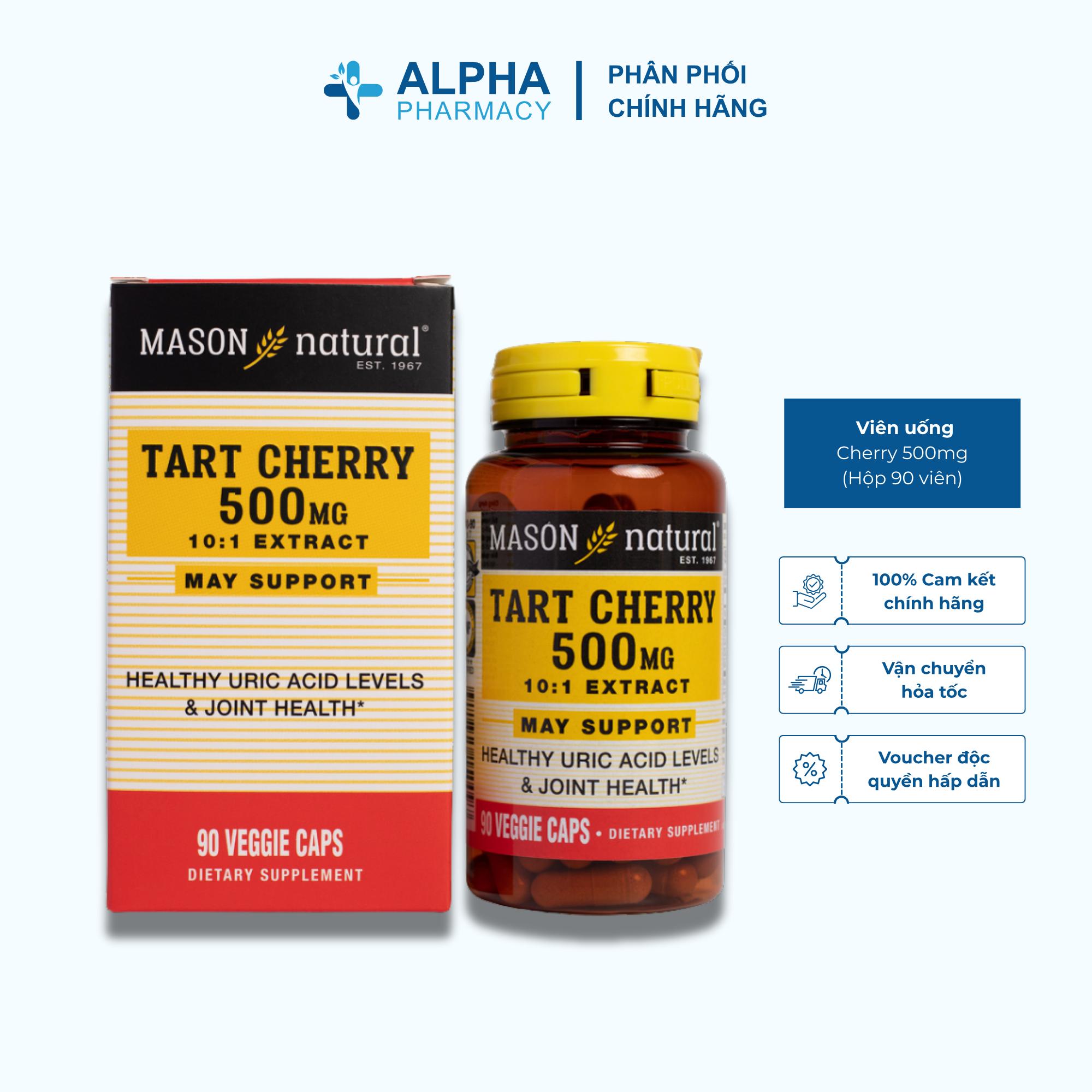 Viên Uống Bổ Sung Mason Natural Tart Cherry 500mg Hỗ Trợ Sức Khỏe Xương Khớp Và Giấc Ngủ