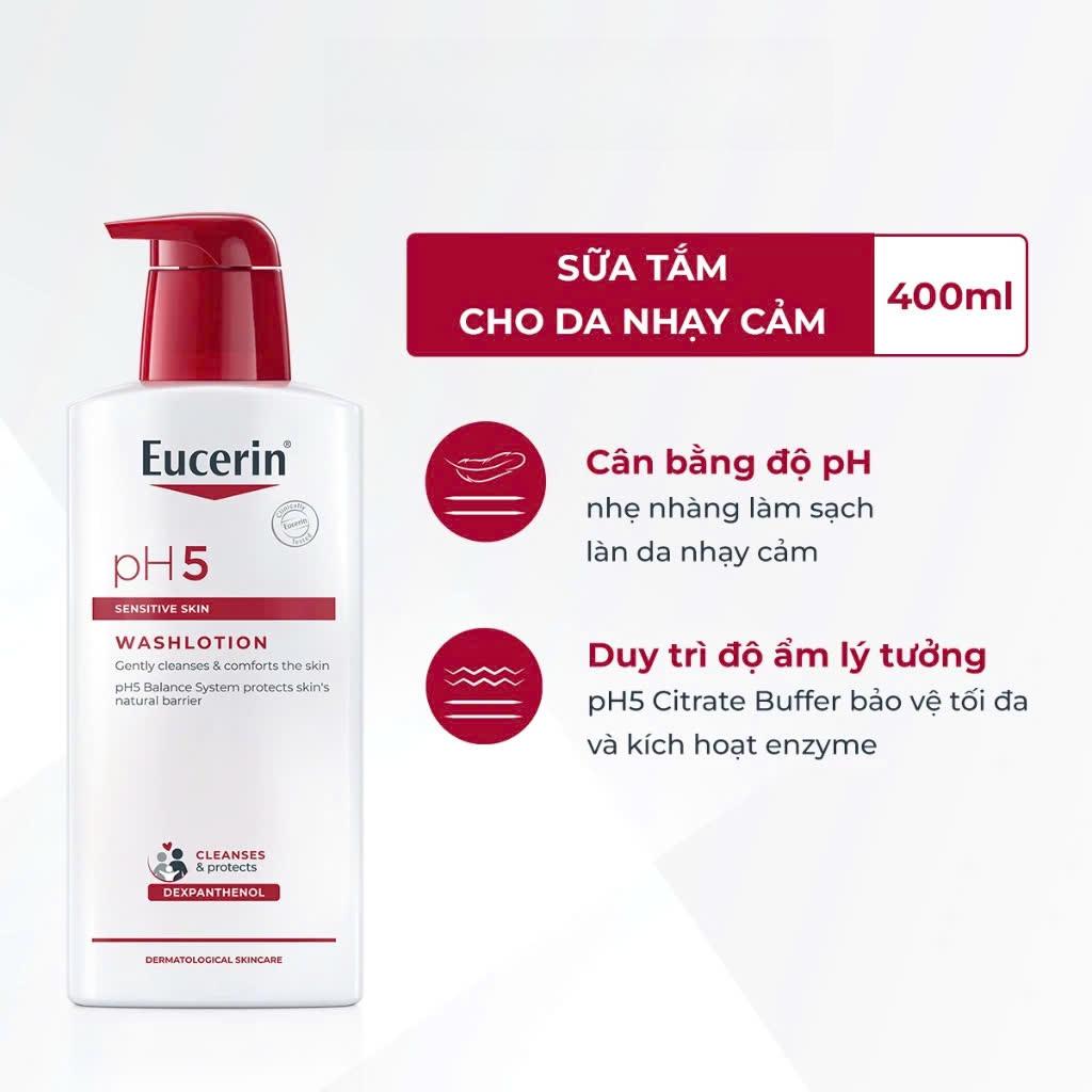 Sữa Tắm Dịu Nhẹ Eucerin pH5 Washlotion Cho Da Nhạy Cảm 1000ml - Image 3