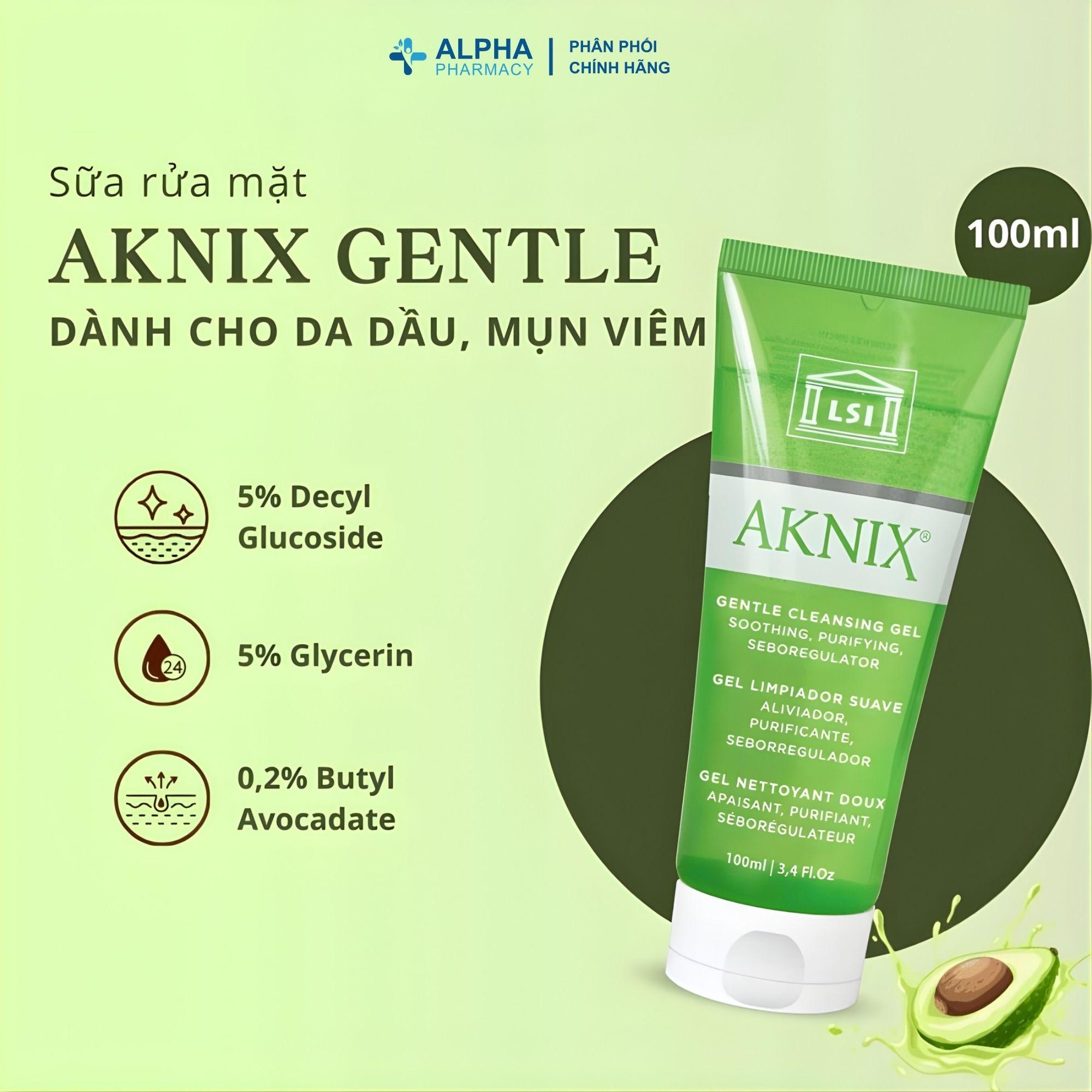 Sữa Rửa Mặt Giảm Mụn Viêm Aknix Gentle Giúp Làm Dịu Da, Kháng Khuẩn Hiệu Quả – 100ml/250ml - Image 4