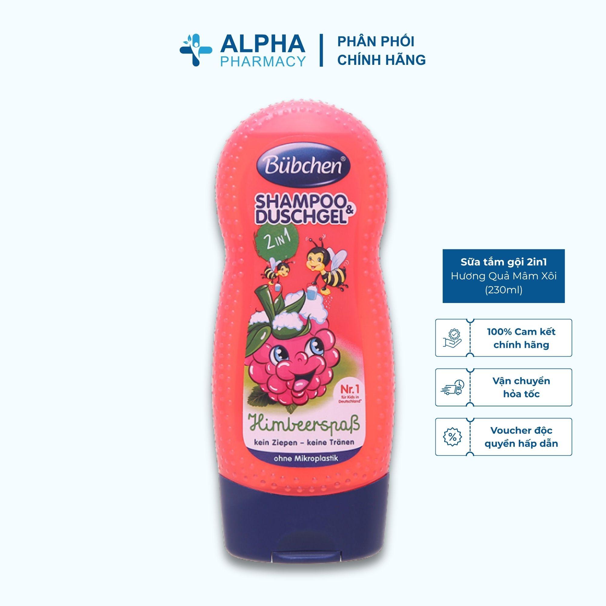 Sữa Tắm Gội 2in1 Cho Bé Bubchen Hương Quả Mâm Xôi Dịu Nhẹ – 230ml