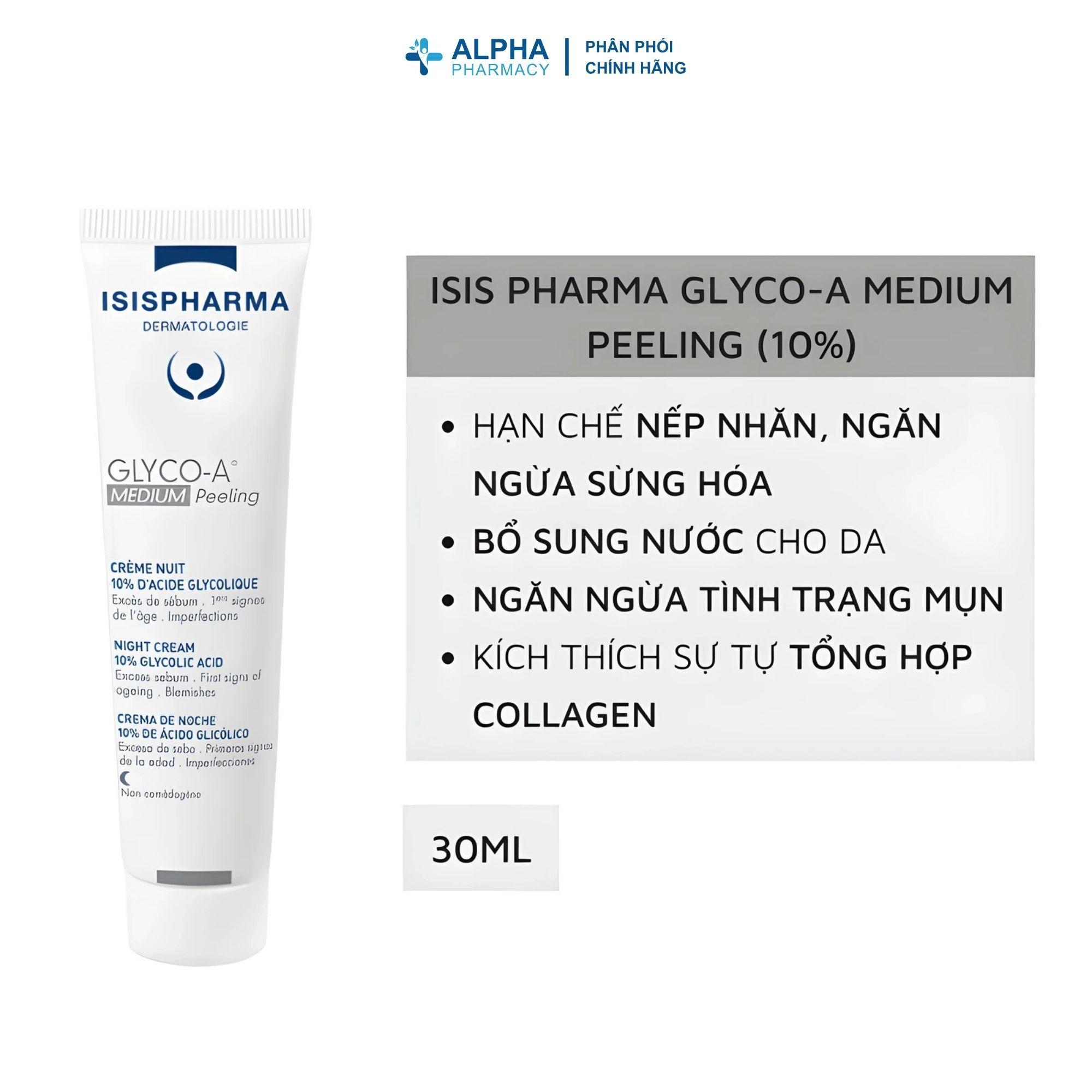 Tẩy Tế Bào Chết Isis Pharma Glyco-A Medium Peeling 10% Exfoliating Cream – 30ml - Image 4