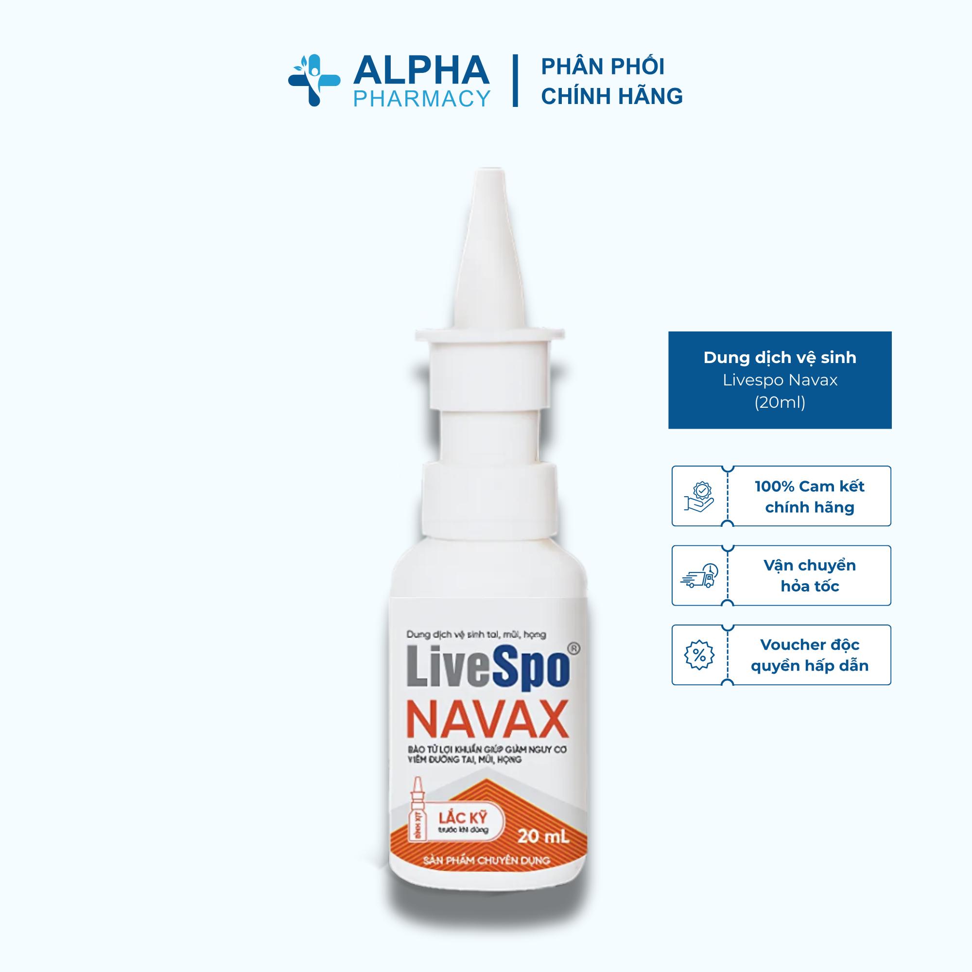 Dung Dịch Vệ Sinh Tai Mũi Họng LiveSpo Navax - 20ml