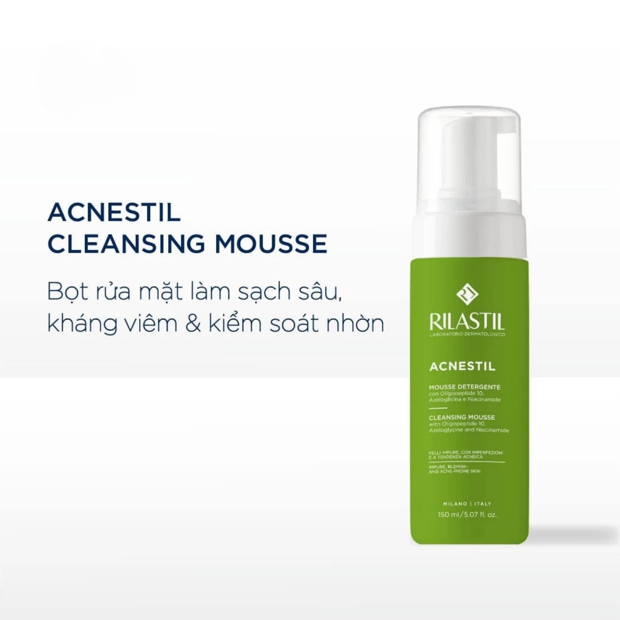 Bọt Rửa Mặt Rilastil Acnestil Cleansing Mousse Cho Da Mụn - 165ml - Image 2