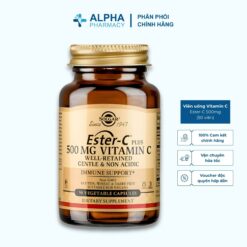 Viên Uống Bổ Sung Vitamin C Solgar Ester-C 500mg Hỗ Trợ Tăng Đề Kháng – 50 Viên