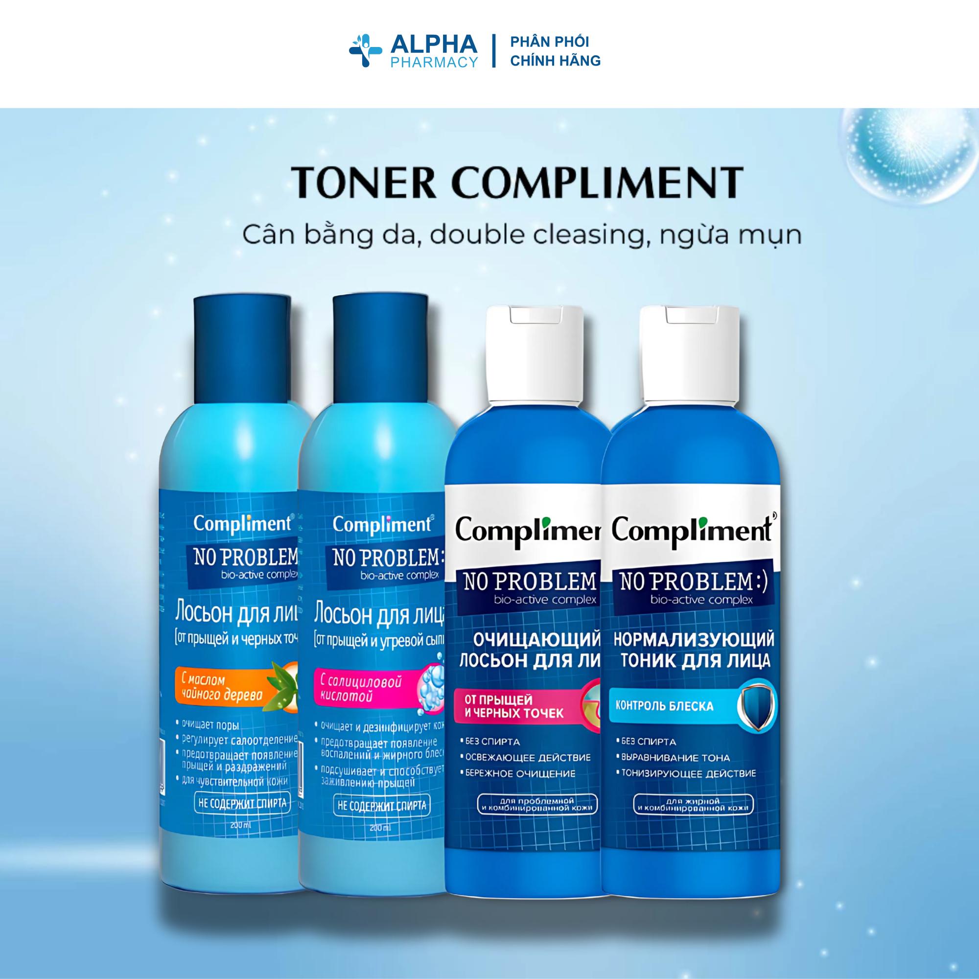 Toner Compliment No Problem Cấp Ẩm Kiềm Dầu Mờ Thâm - 200ml - Image 2