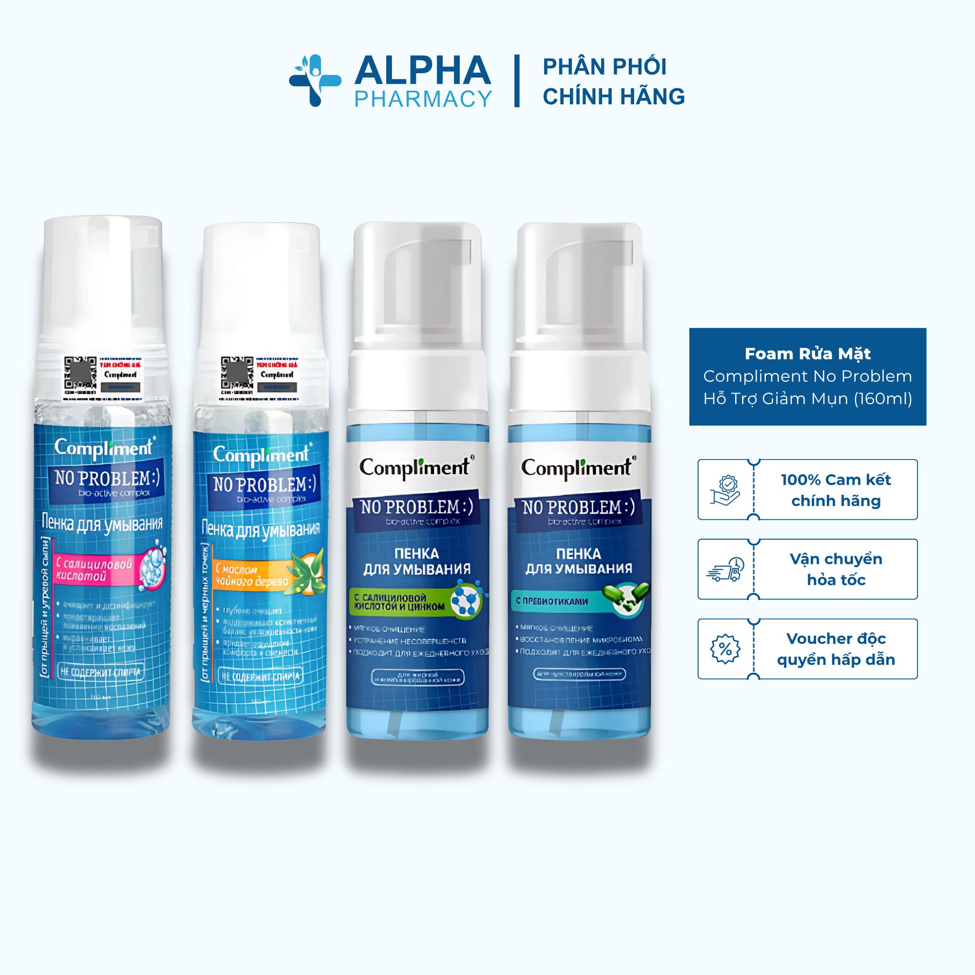 Foam Rửa Mặt Compliment No Problem Hỗ Trợ Giảm Mụn - 160ml