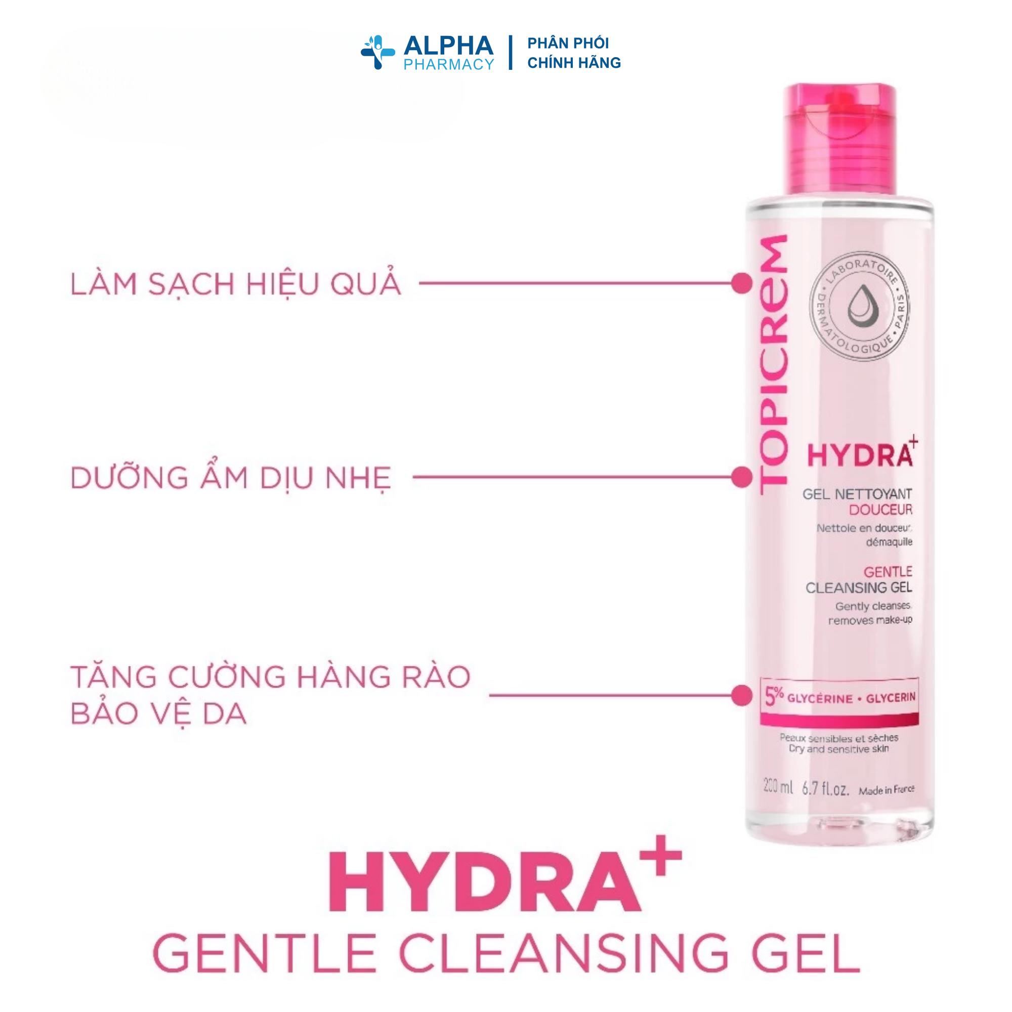 Gel Rửa Mặt Dịu Nhẹ Topicrem Hydra+ Gentle Cleansing Gel Cho Da Nhạy Cảm Và Da Mất Nước - 200ml - Image 2